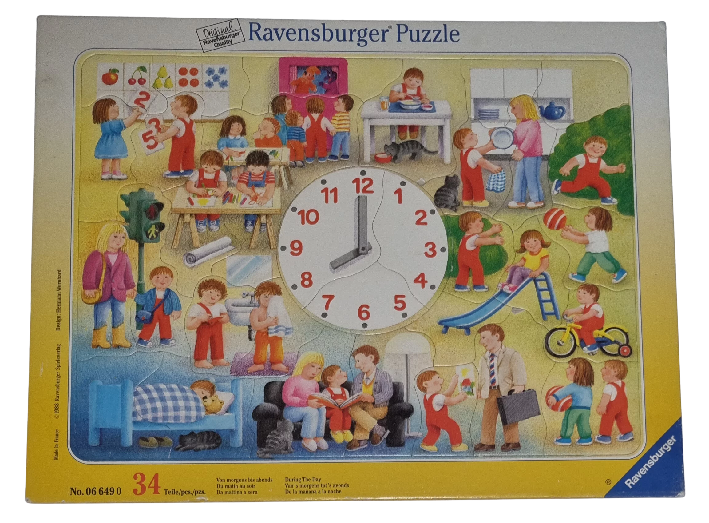 Ravensburger Rahmenpuzzle Von morgens bis abends 34 Teile 06649