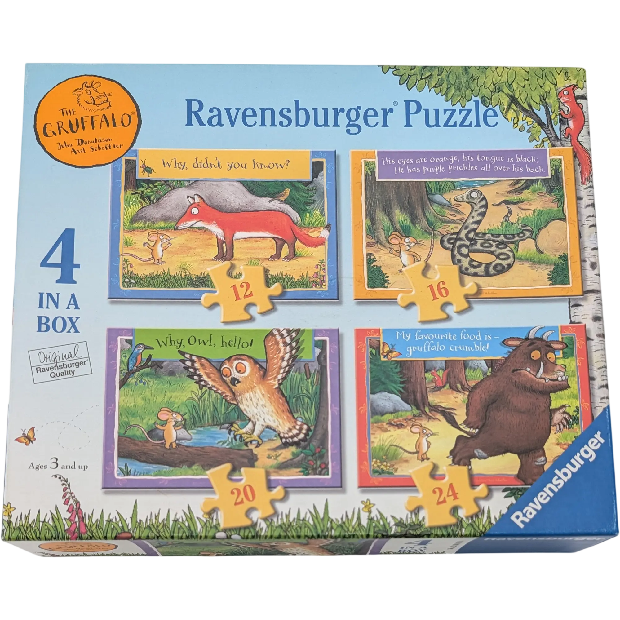 Ravensburger 4 Puzzle in a Box the Gruffalo 040194 Grüffelo und seine Freunde