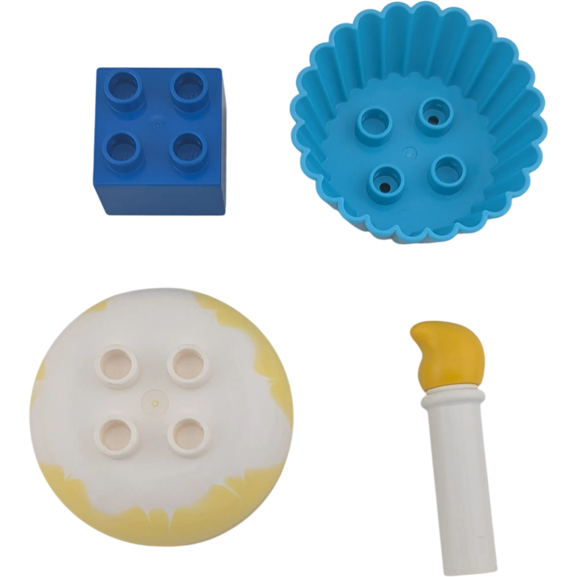 Lego Duplo Muffin Cupcake 4 Teilig Geburtstagskuchen Azur weiß Gelb