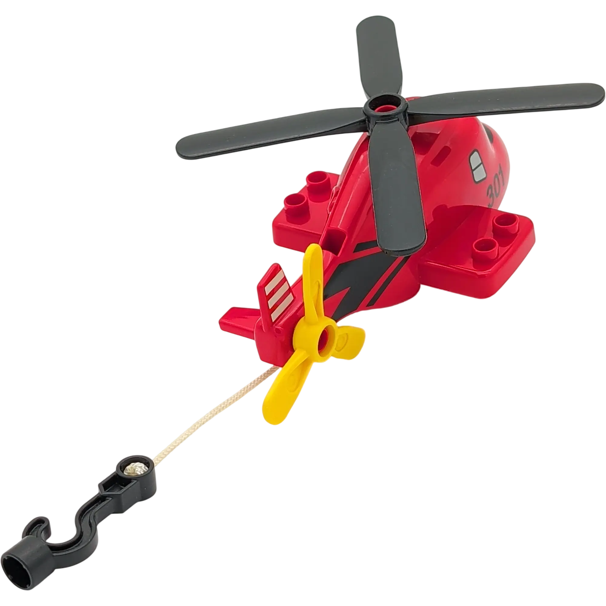 Lego Duplo Disney Cars Blade Ranger Helikopter mit zwei Propeller und Seilwinde Rot schwarz 301
