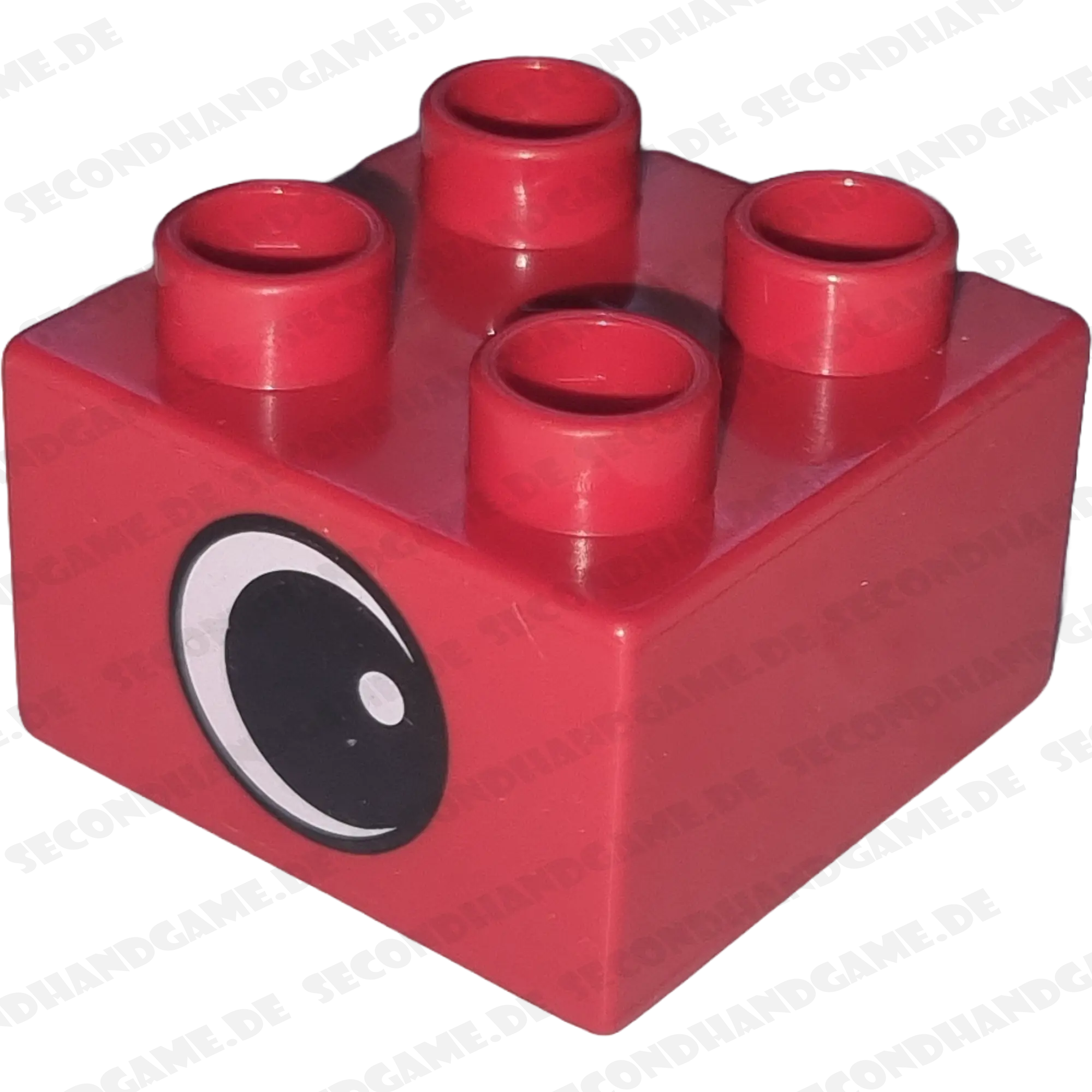 Lego Duplo 2x2 Stein Rot schielendes Auge nach rechts 3437