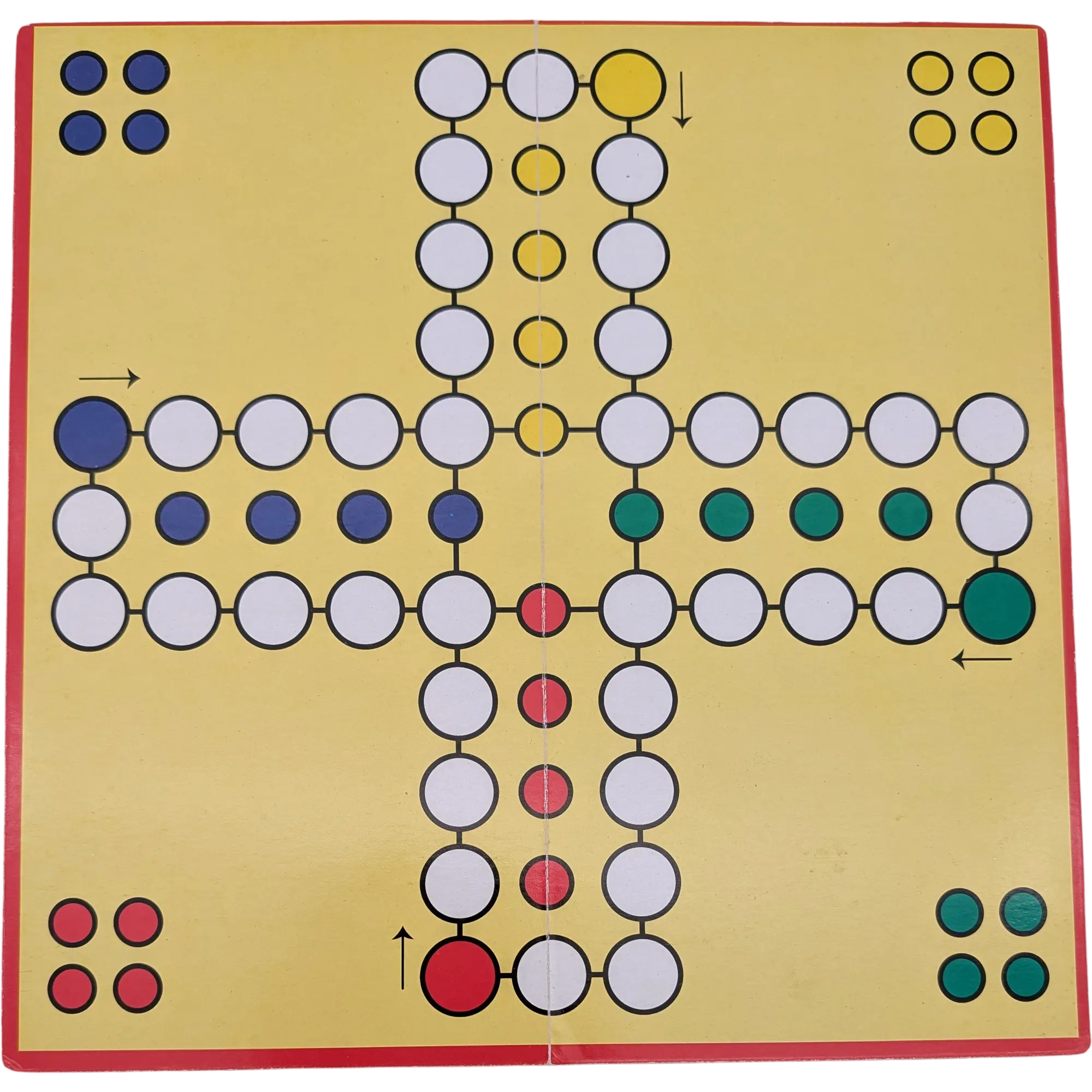 Spielplan Spielbrett Halma/Fuchs und Henne/ Solitär und Pachisi beidseitig bedruckt