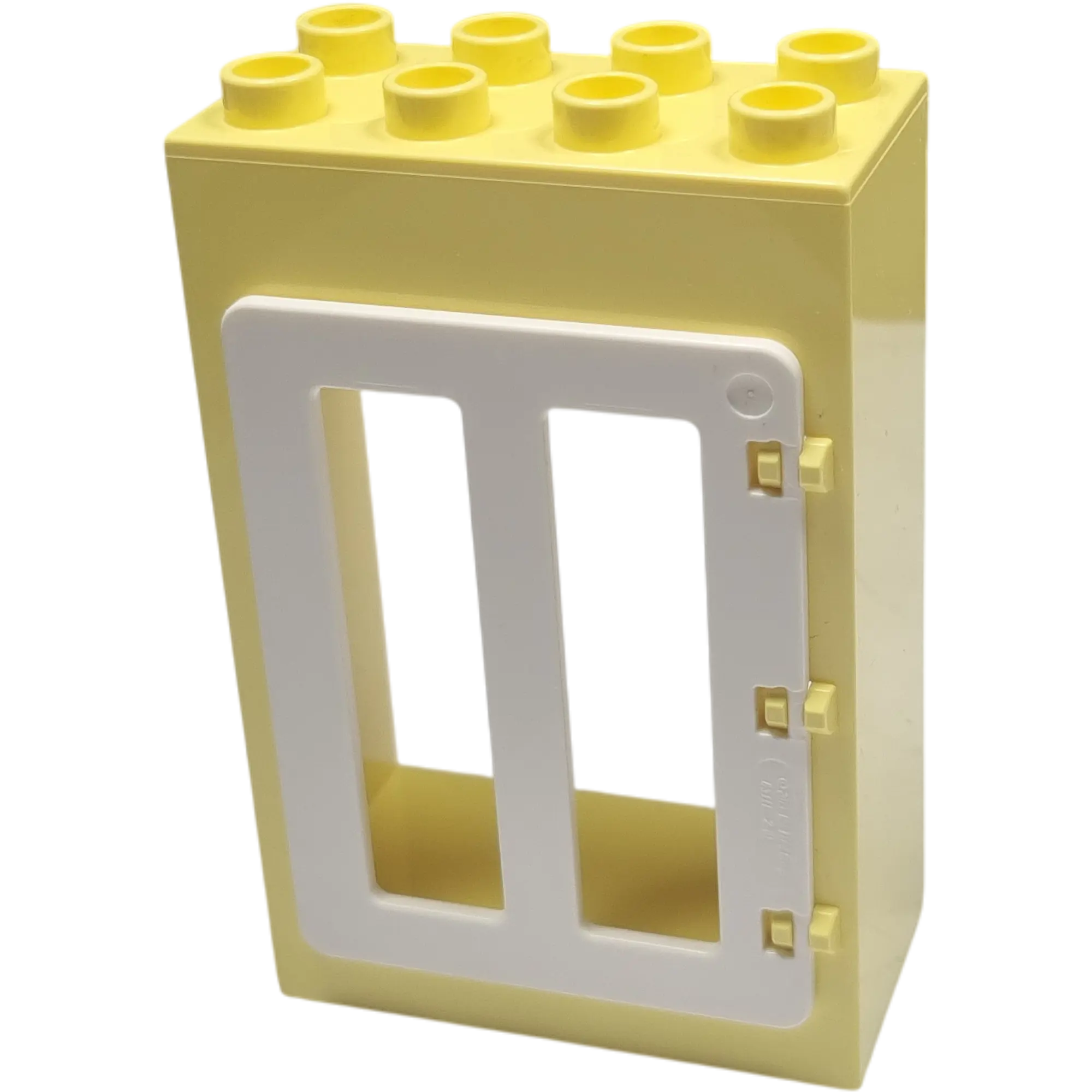 Lego Duplo 2x4 Hauswand mit Tür Hellgelb Weiß 