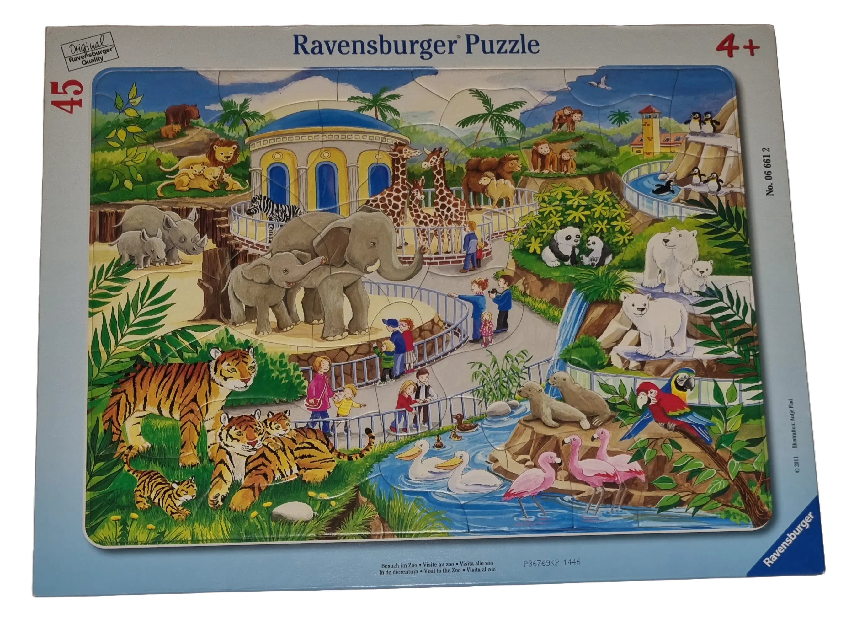 Ravensburger Rahmenpuzzle Besuch im Zoo 45 Teile No. 066612