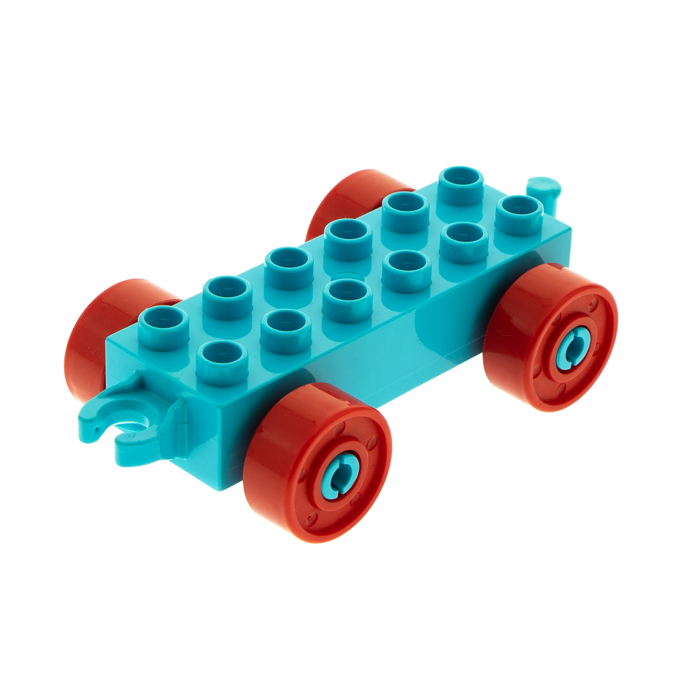 Lego Duplo Eisenbahn Anhänger Hellblau Rot