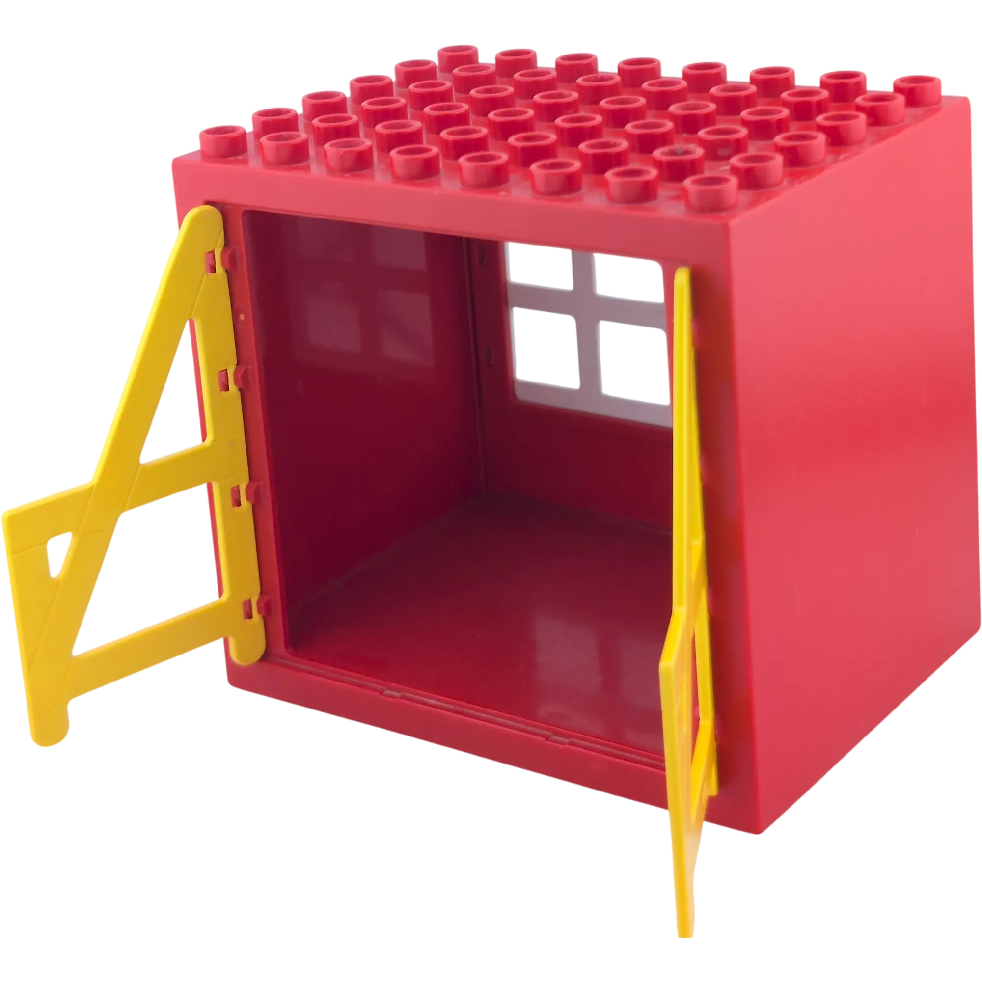 Lego Duplo Rot Feuerwache mit 2 Türen und zweiß Fenster Weiß 6x8 