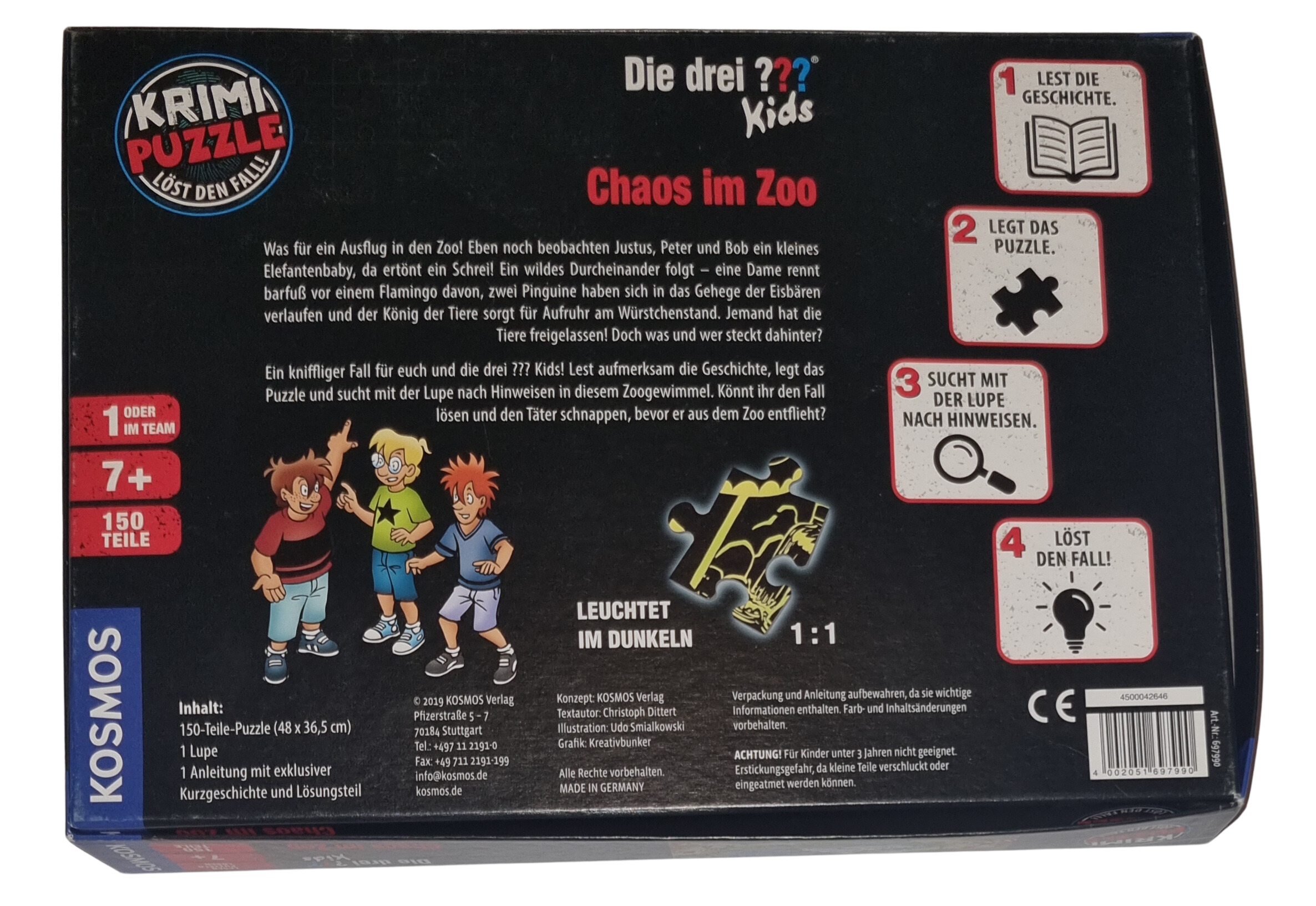 Kosmos Krimi Puzzle die drei ??? Chaos im Zoo