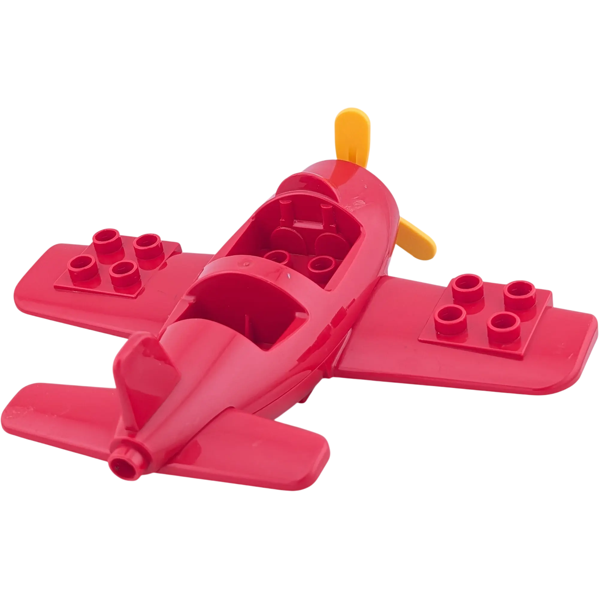 Lego Duplo Flugzeug Rot Gelb mit Räder