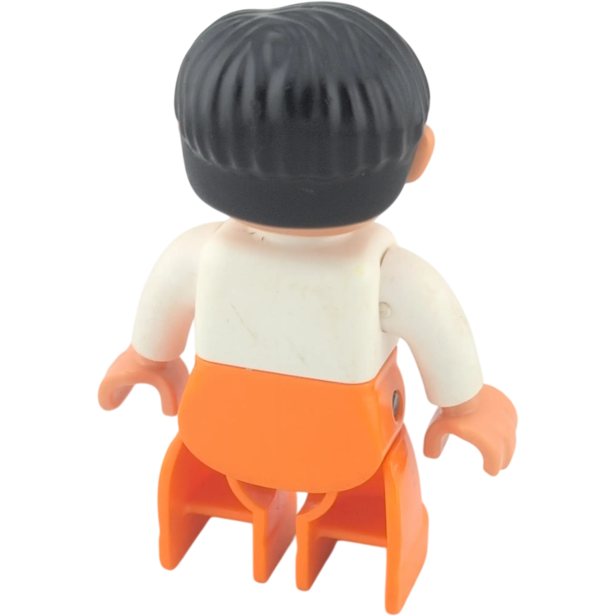 Lego Duplo 47394 Mann Sanitäter Arzt Pfleger weißer Kittel, orangene Hose, schwarze Haare