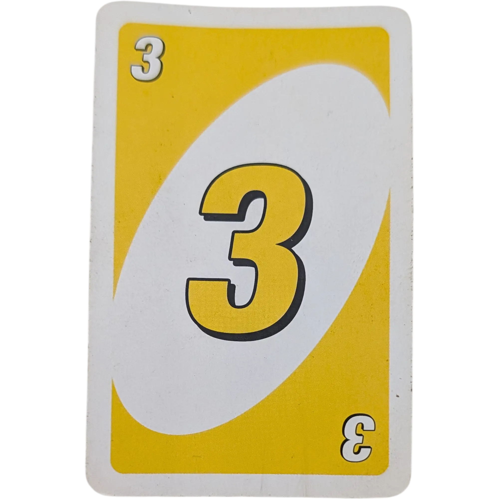 Mattel Uno Ersatzkarte Zahl Drei Gelb   