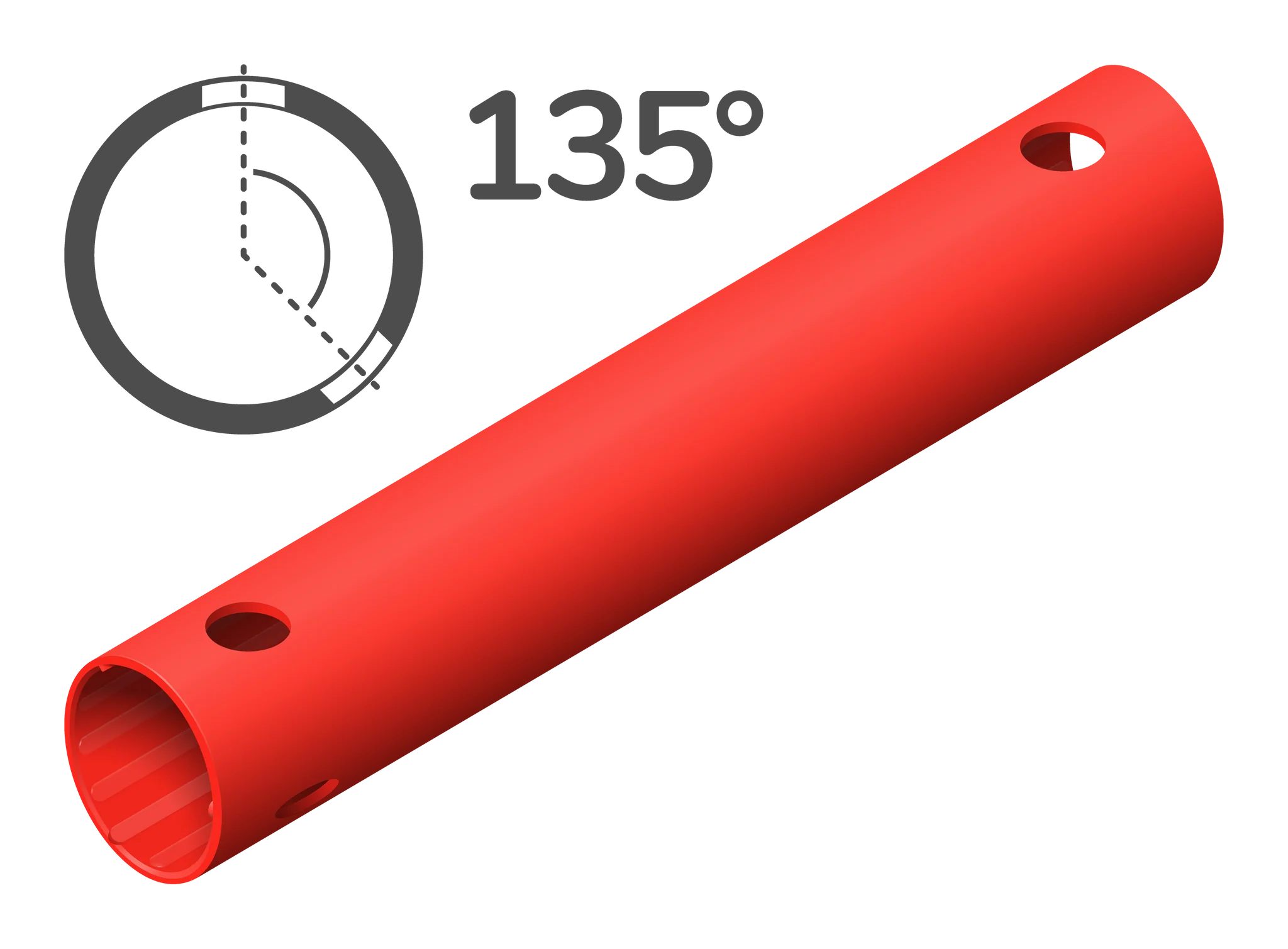 QUADRO Rohr Rot Rohr 35 cm 135° 3 Löcher Spezialrohr 40535