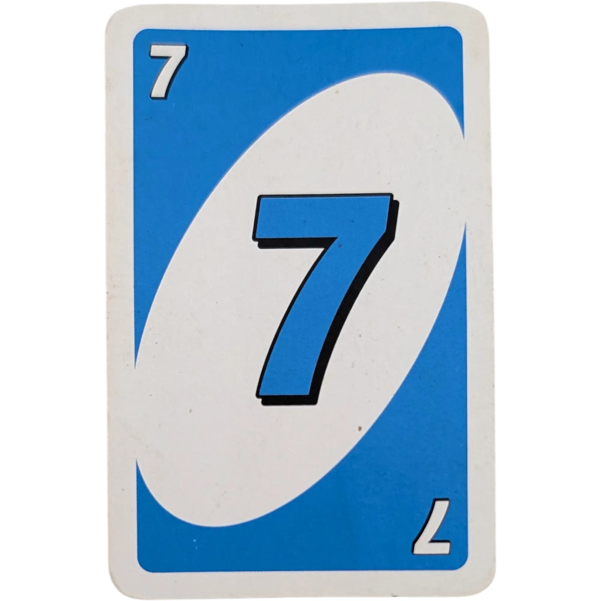 Mattel Uno Ersatzkarte Zahl Sieben Blau 