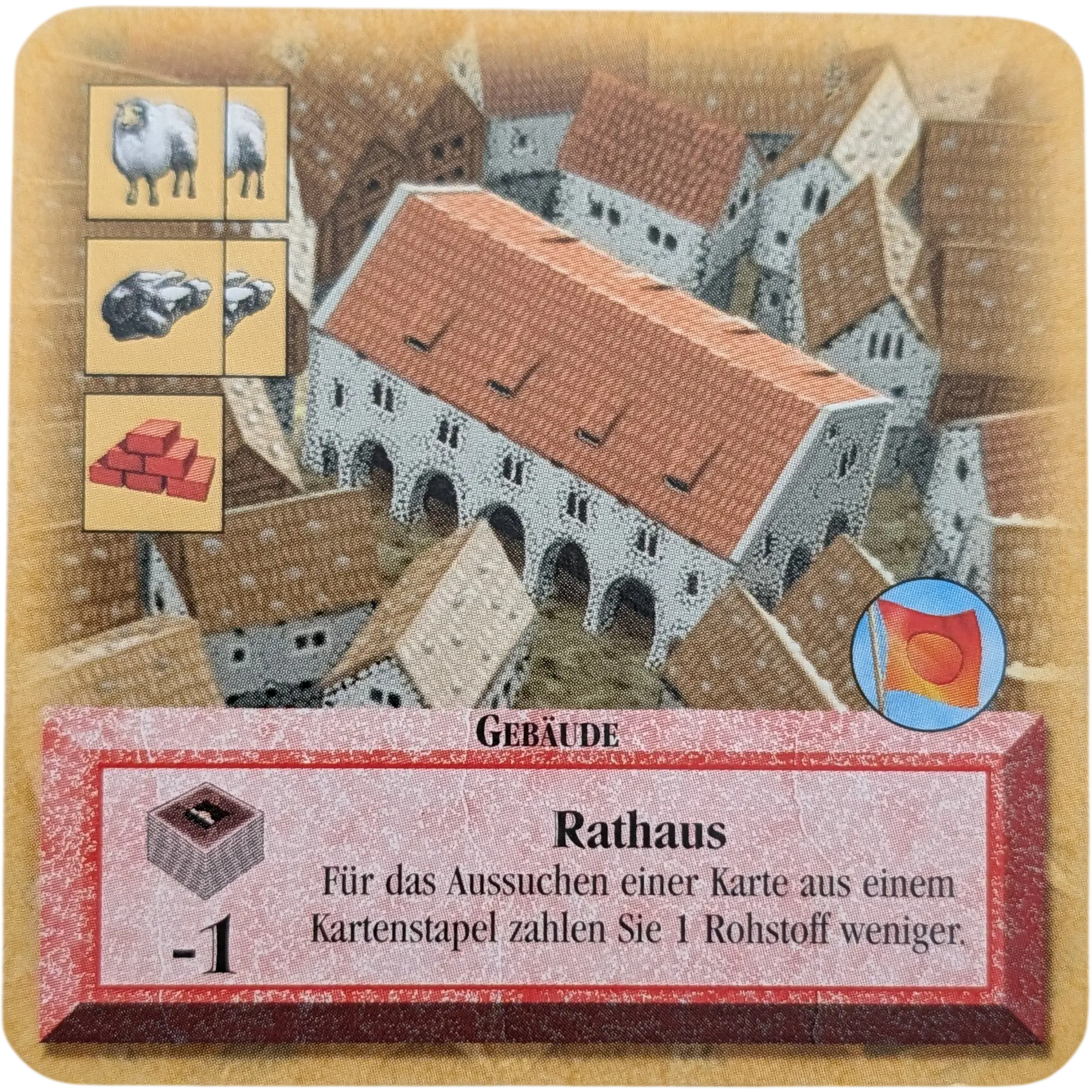 Kosmos Die Siedler von Catan das Kartenspiel Ersatzteil Karte Rot Rathaus