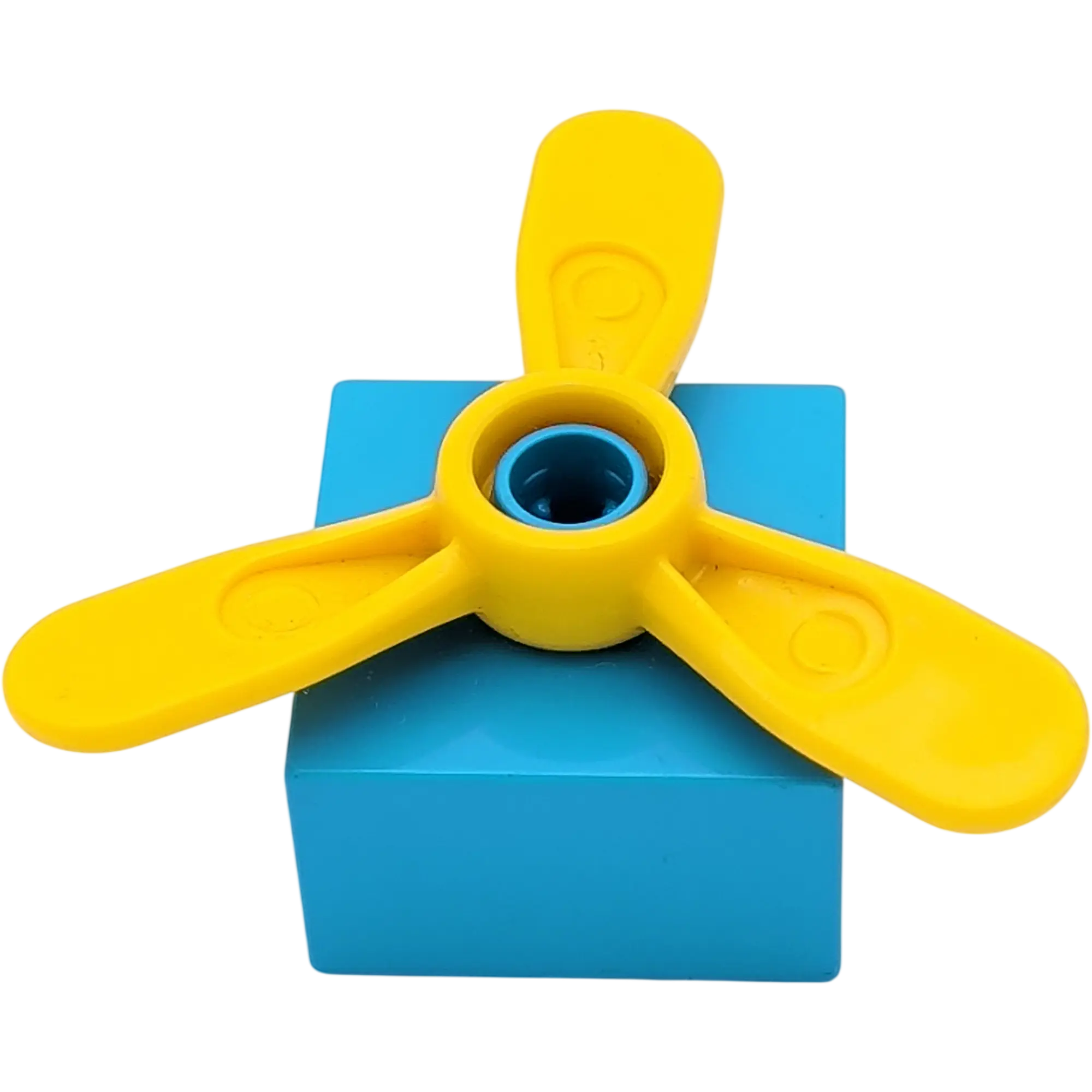 Lego Duplo 92011 Stein Mittelblau Pin Noppe mit Flügel Propeller Gelb B-Ware