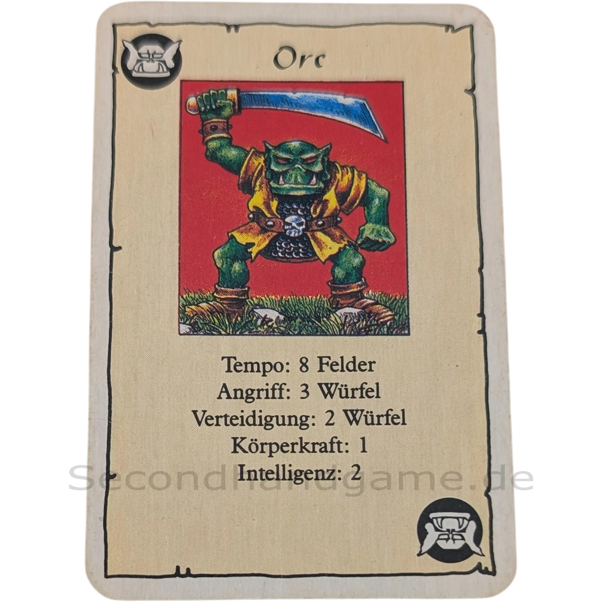 MB Hero Quest Master Ersatzteil Monsterkarte Orc