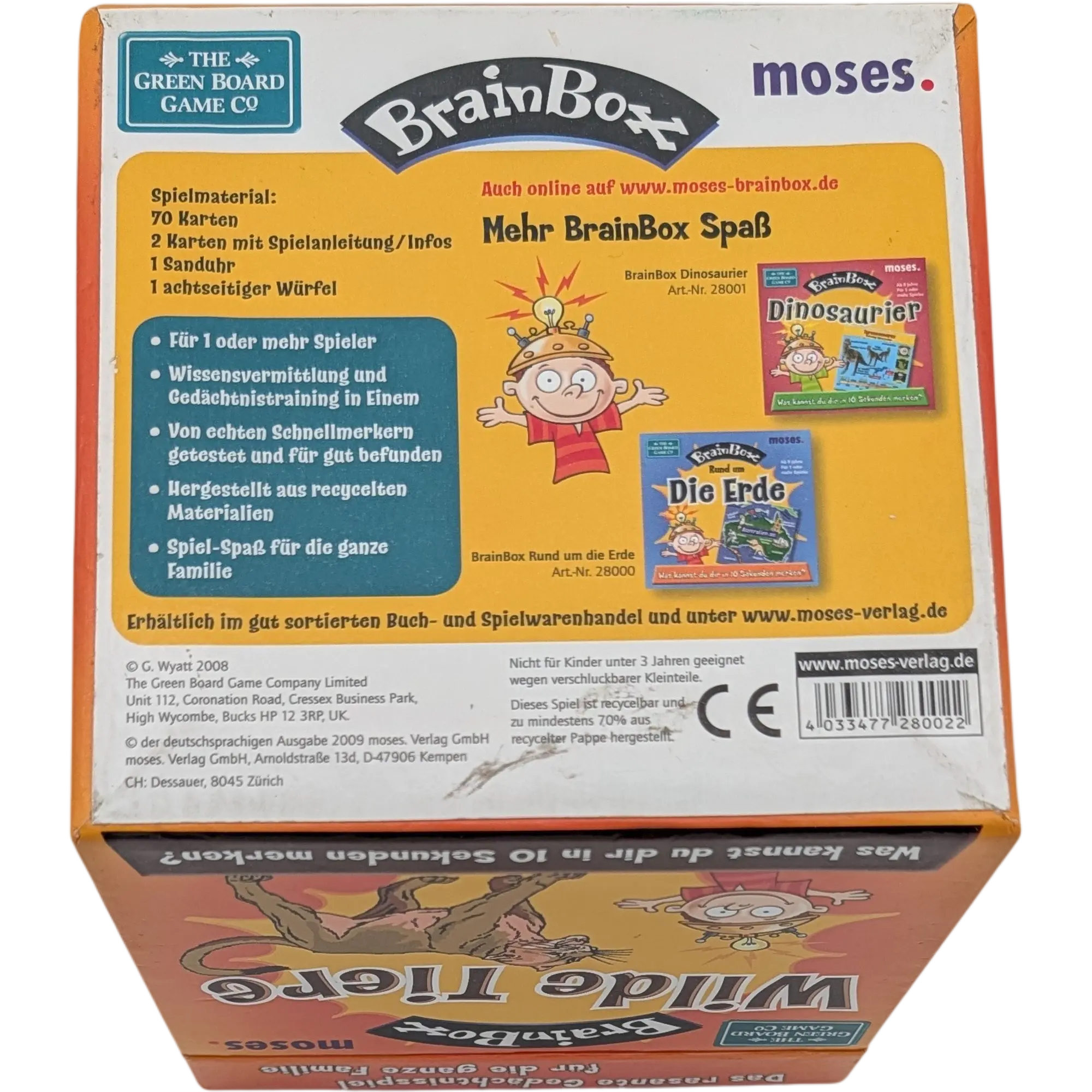 Moses Brain Box Wilde Tiere Was kannst du dir in 10 Sekunden merken?