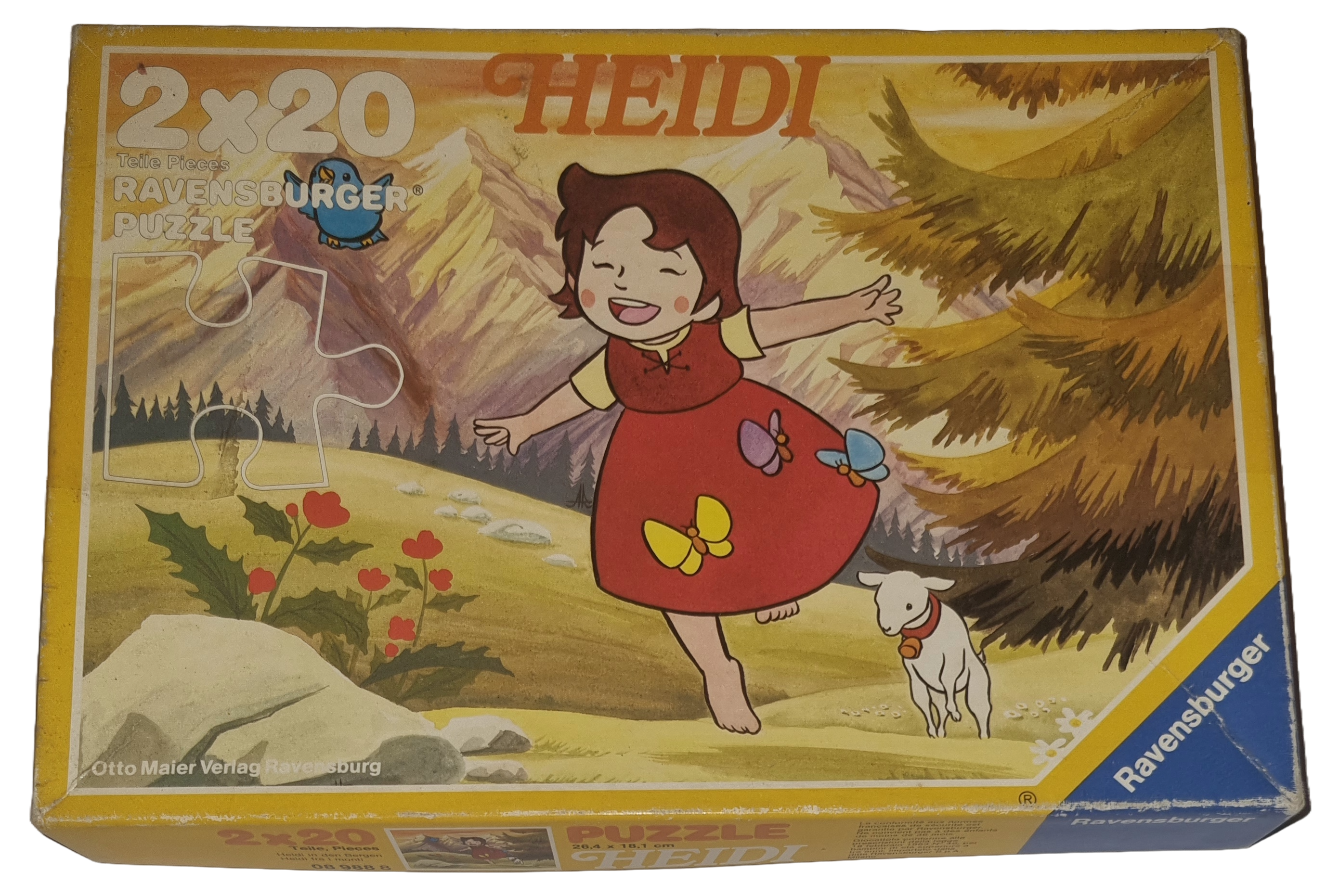 Ravensburger Puzzle 2 x 20 Teile 089888 Heidi in den Bergen