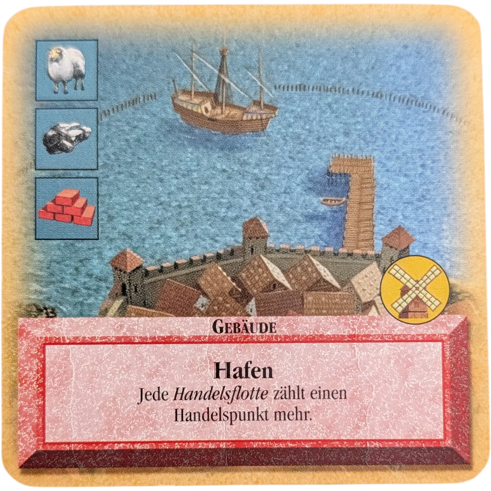 Kosmos Die Siedler von Catan das Kartenspiel Ersatzteil Karte Rot Hafen