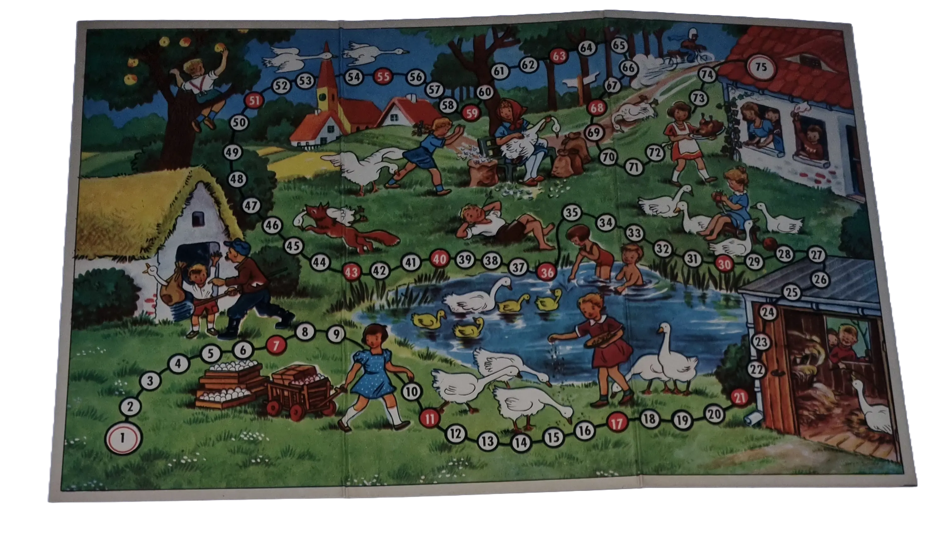 Abel Klinger Spielplan Spielbrett Lustiges Gänsespiel