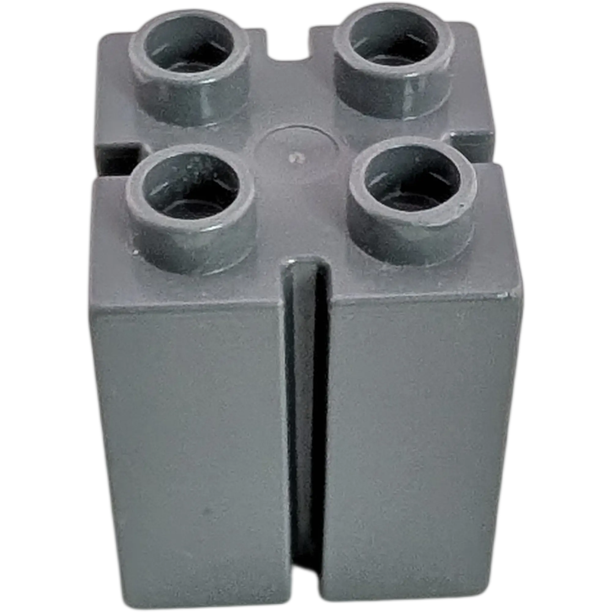 Lego Duplo Baustein 2x2x2 mit senkrechten Rillen / Säule Dunkelgrau (Teile-Nr. 41978)