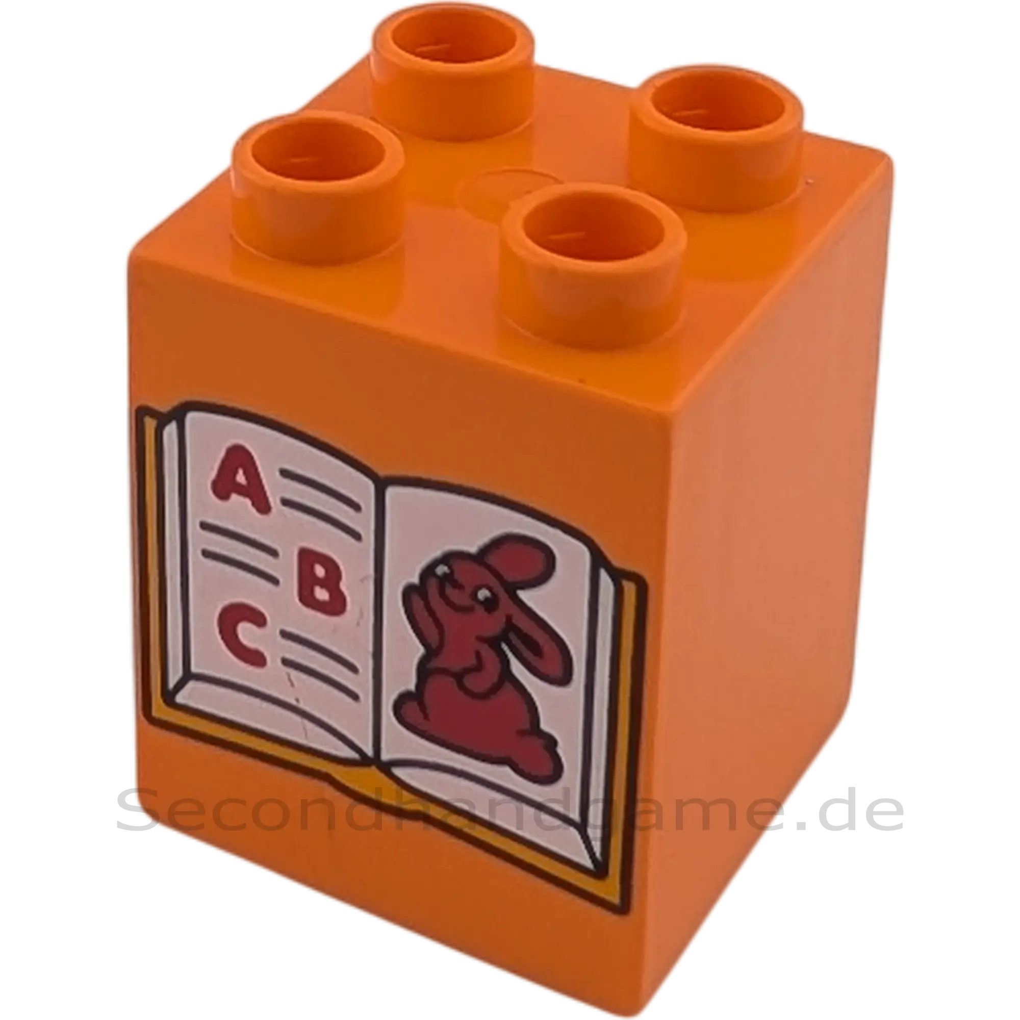 Lego Duplo 2x2x2 Doppelstein Orange mit Hasenbuch
