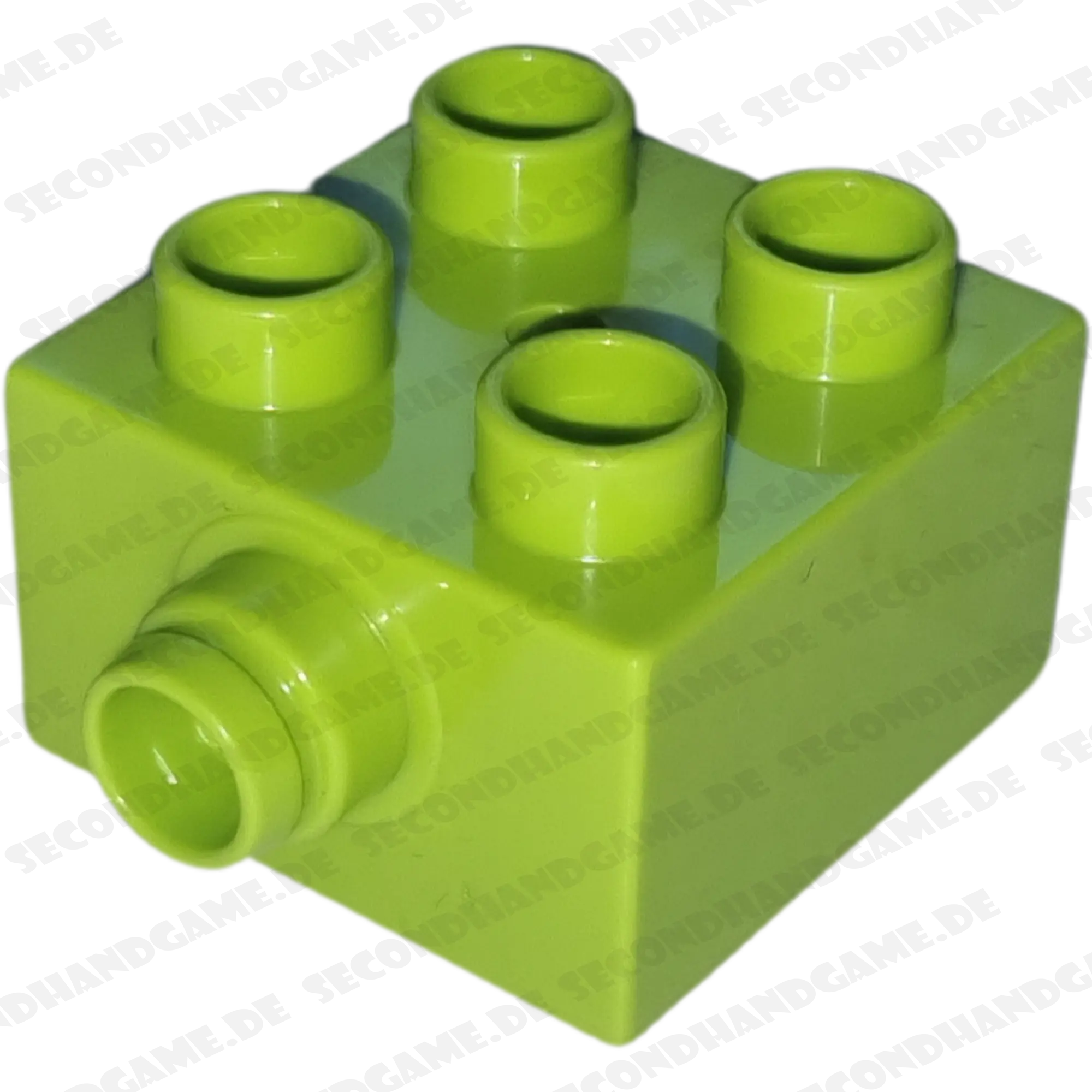 Lego Duplo 2x2 Stein Baustein mit Noppe Pin an einer Seite 3966 Lime