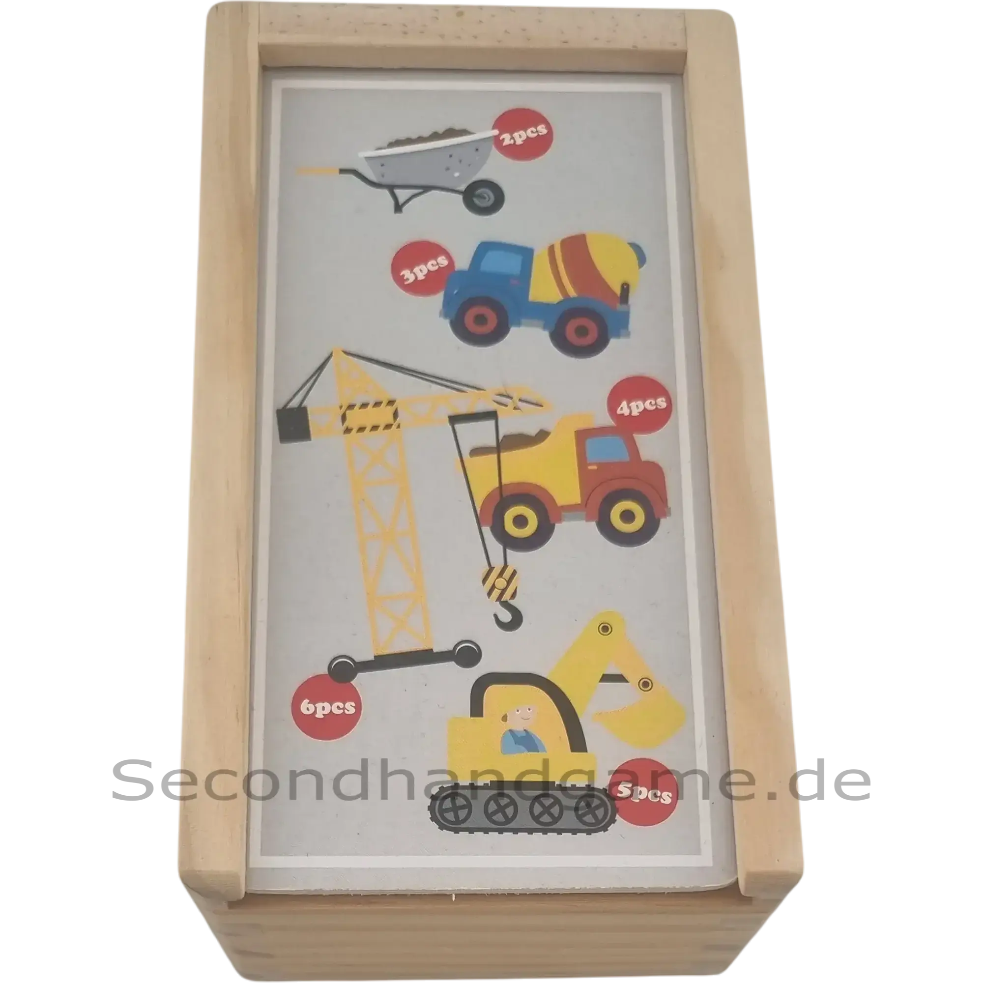 small foot 5er Set Holzpuzzle Baufahrzeuge in Holzkiste