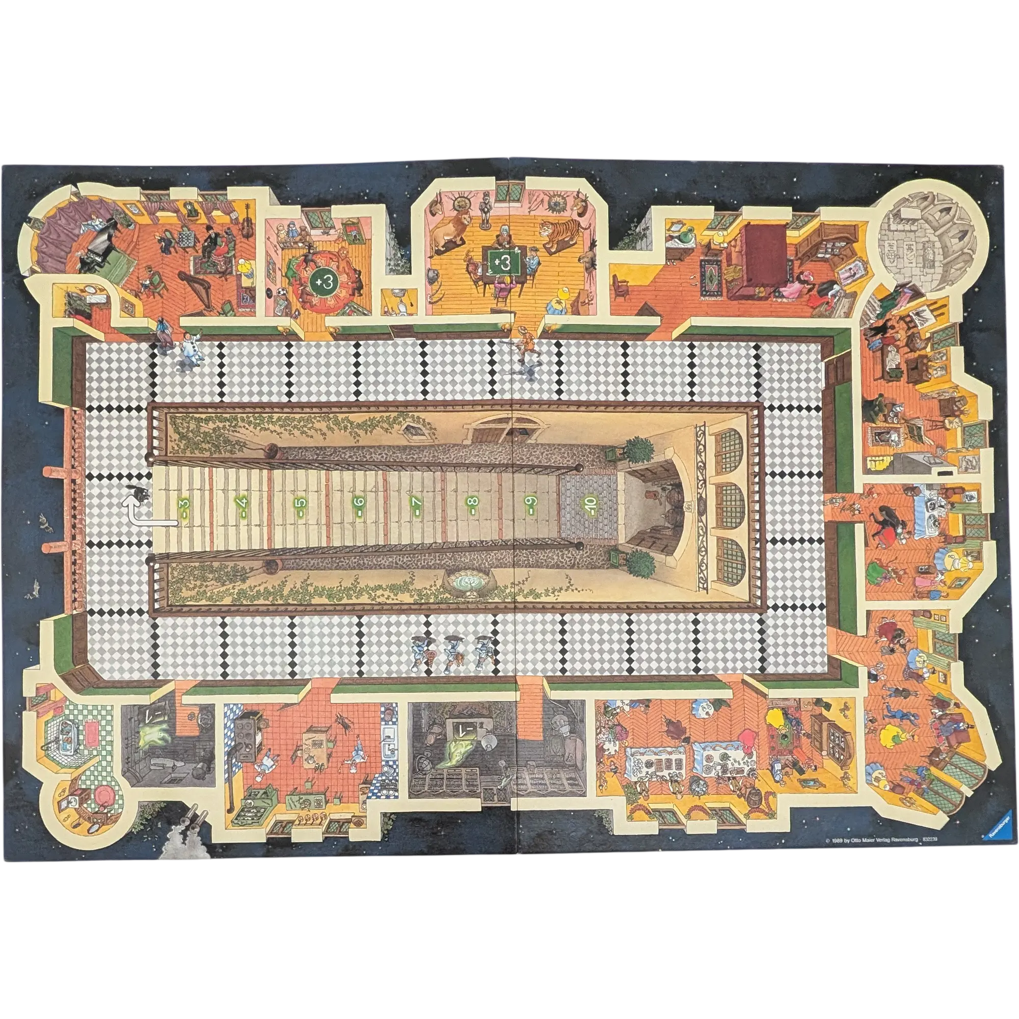 Spielplan Spielbrett Ravensburger Mitternachtsparty