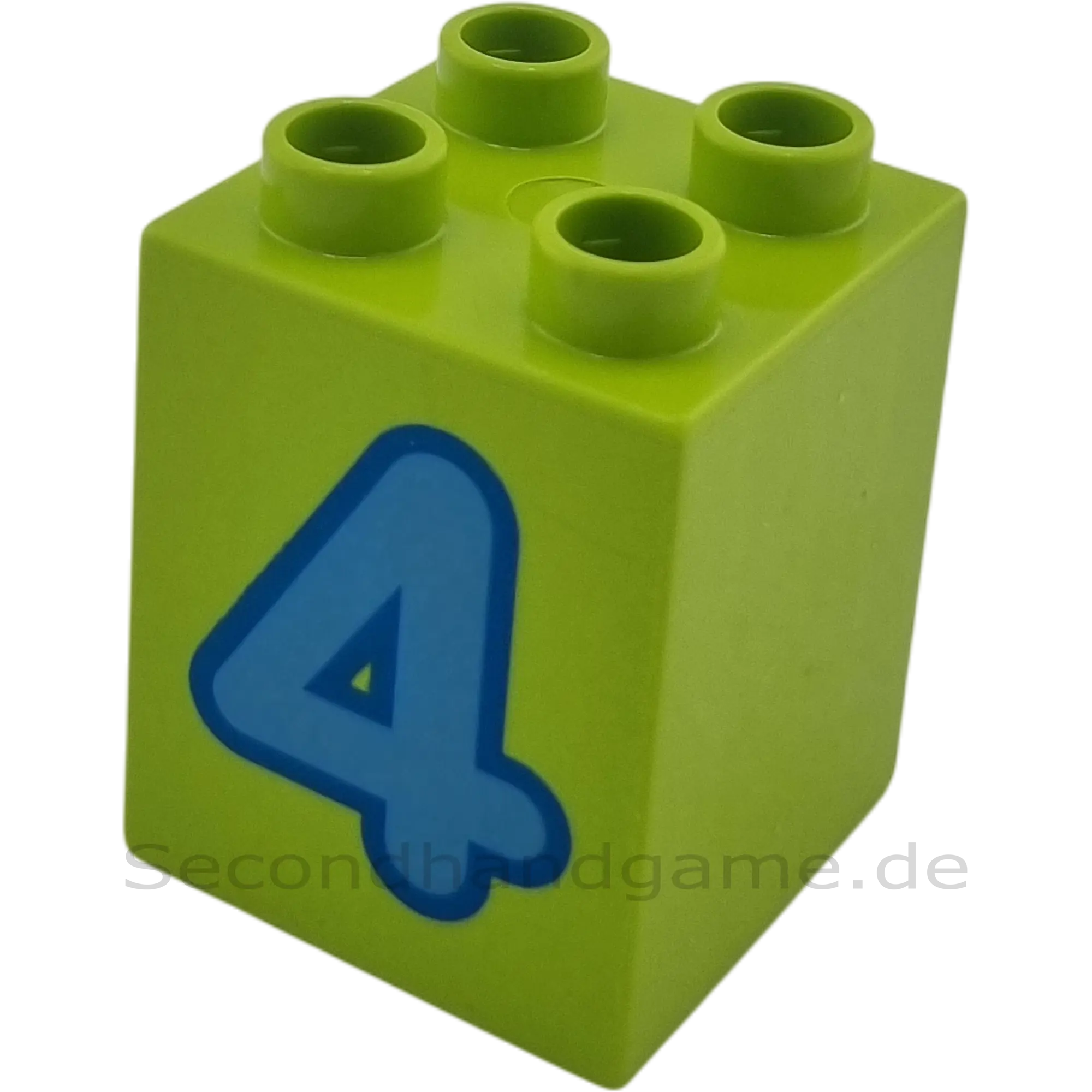 Lego Duplo 2x2x2 Stein Lime Zahl Vier Blau