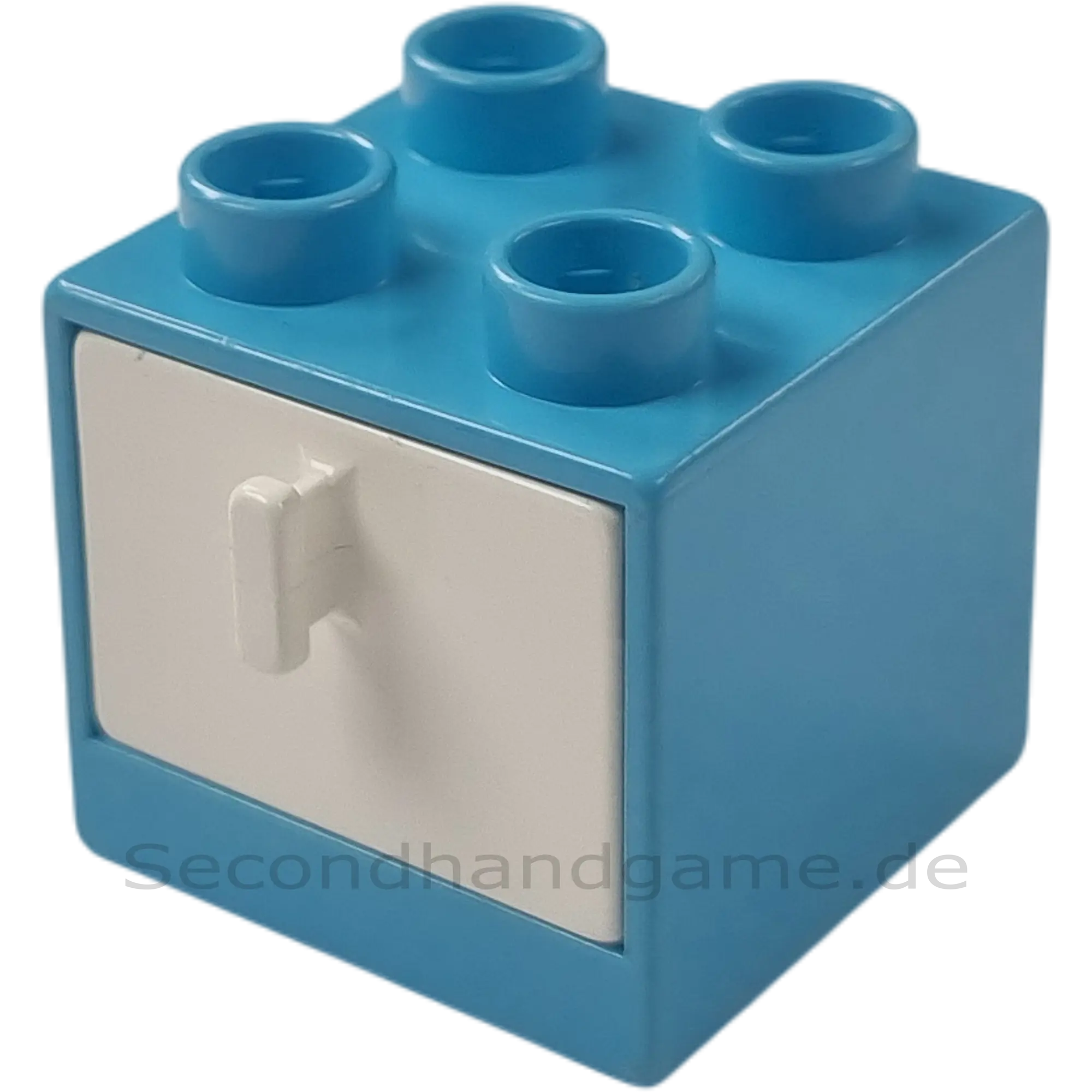 Lego Duplo 4890 Regal Schrank Blau Azur mit Schublade Weiß