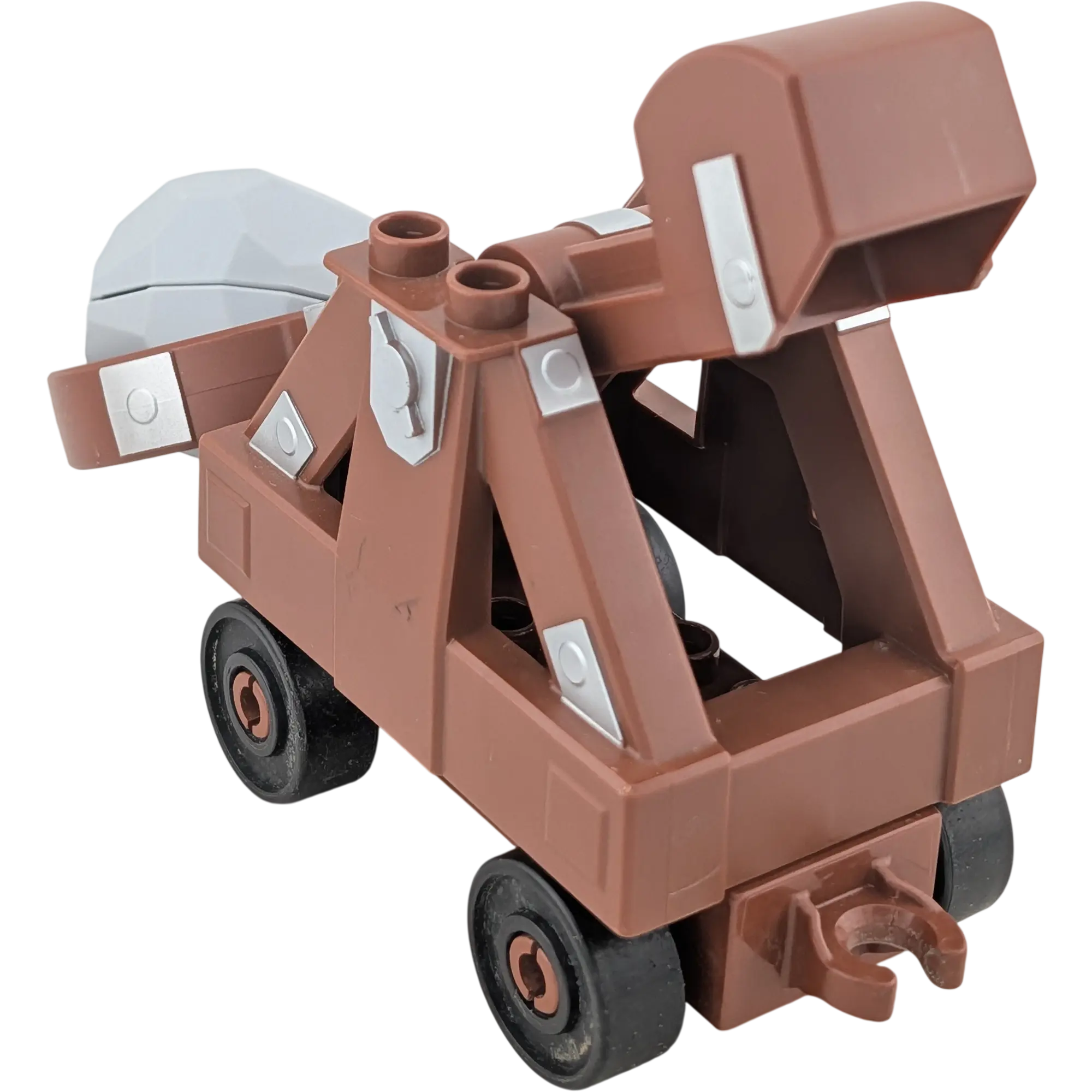 Lego Duplo Katapult mit Felsbrocken Dunkelbraun Steinschleuder