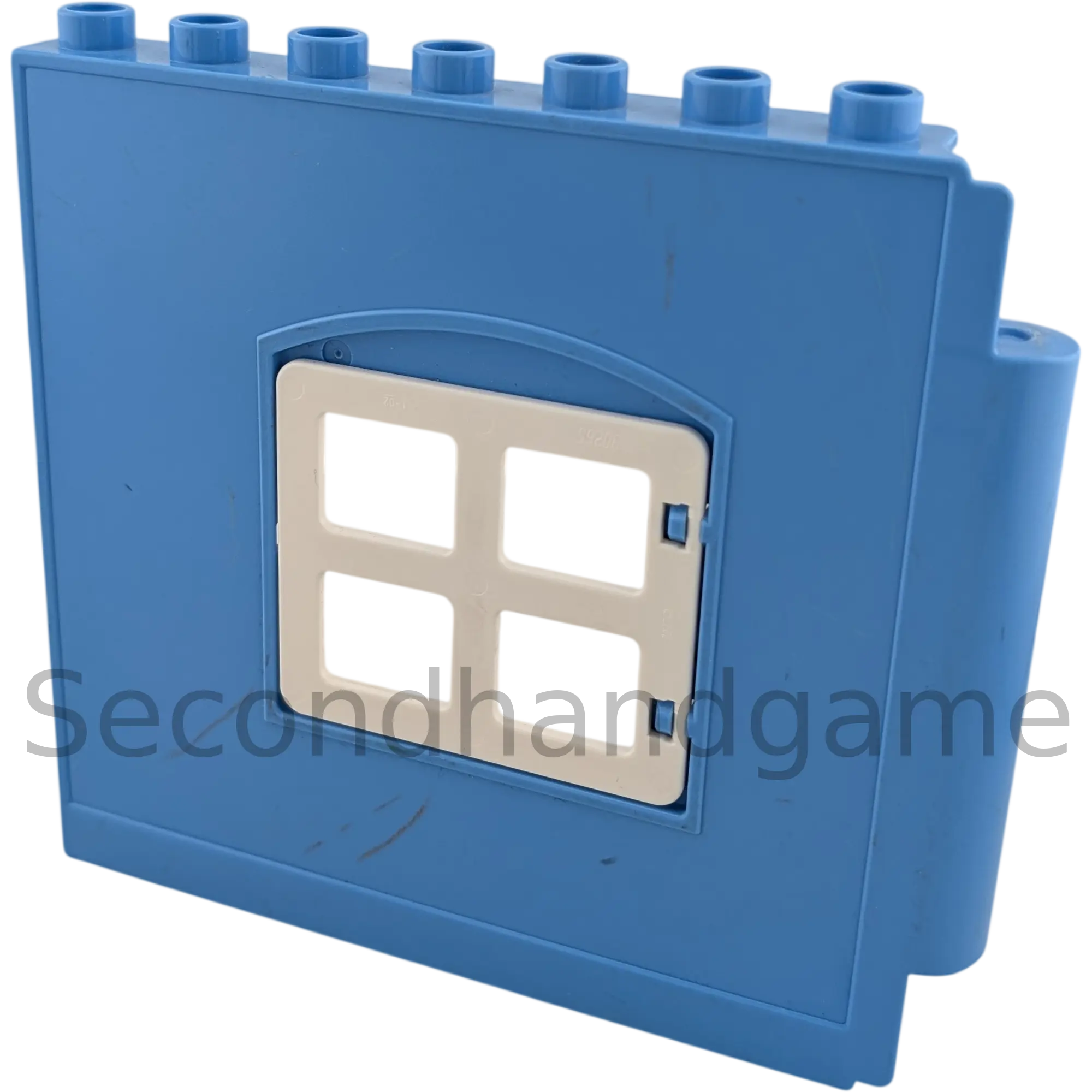 Lego Duplo Hauswand Blaugrau mit weißem Fenster