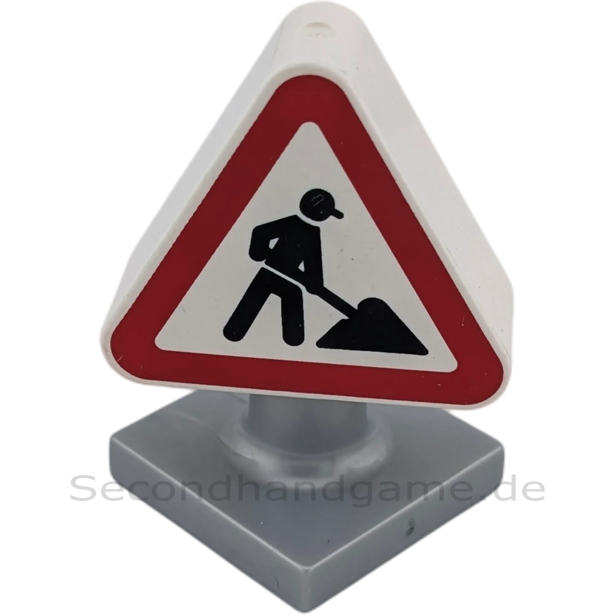 Lego Duplo 3-01 Schild Vorsicht Baustelle Weiß Rot
