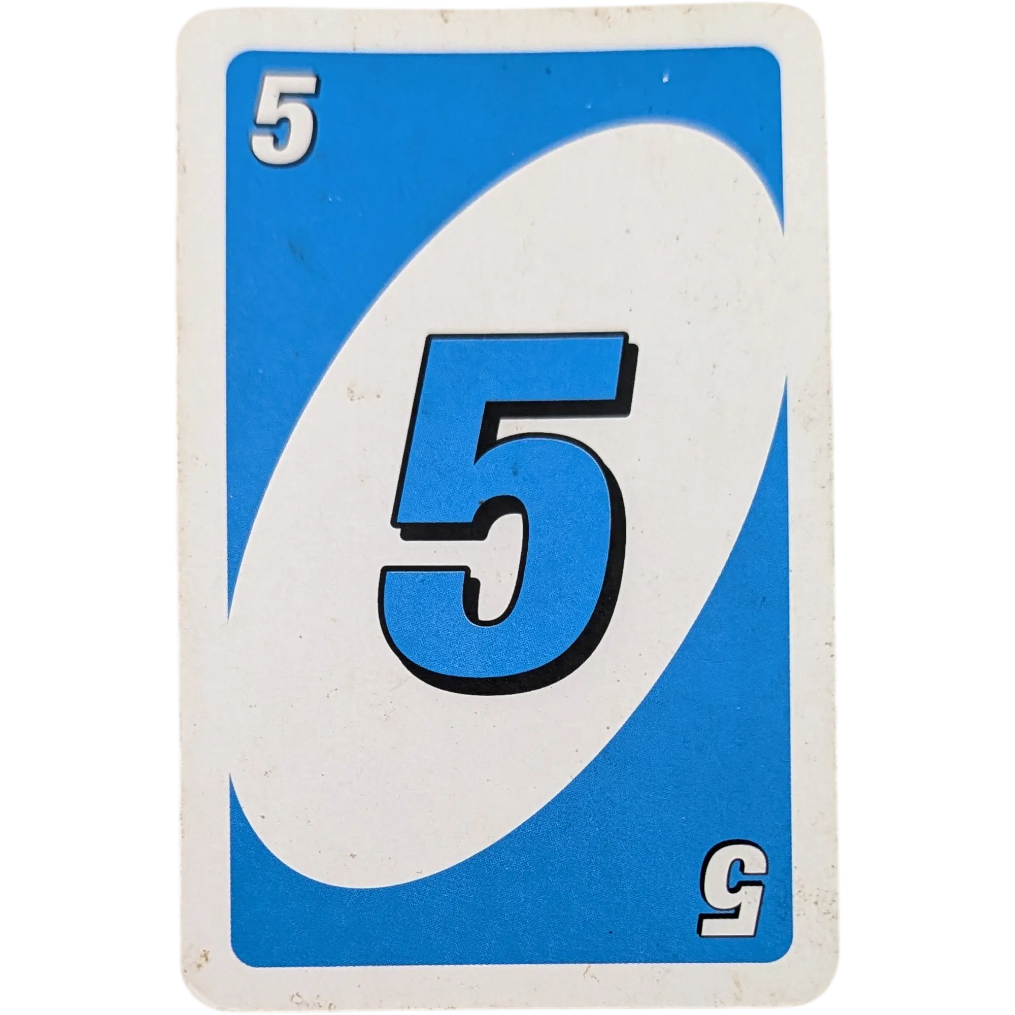 Mattel Uno Ersatzkarte Zahl Fünf Blau 