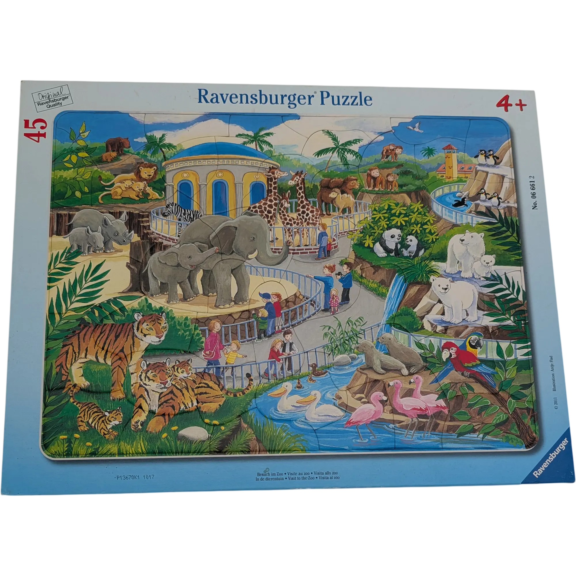 Ravensburger Rahmenpuzzle Besuch im Zoo 45 Teile No. 066612