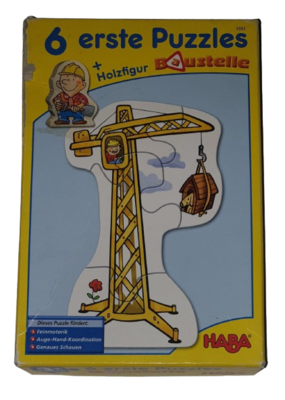 Haba 6 erste Puzzle + Holzfigur Baustelle 3901 Haba 6 erste Puzzle + Holzfigur Baustelle 3901