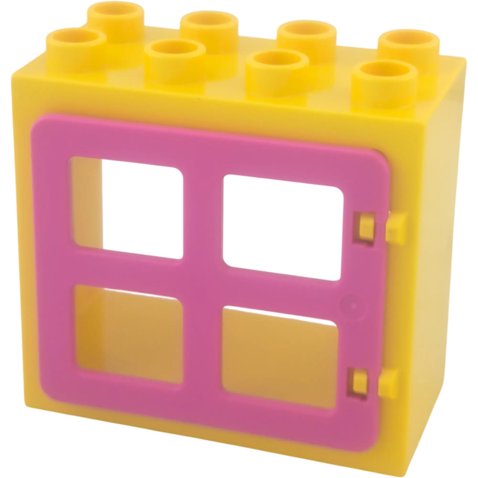 Lego Duplo 61649 Fensterrahmen Gelb mit vier pinken Fenstern