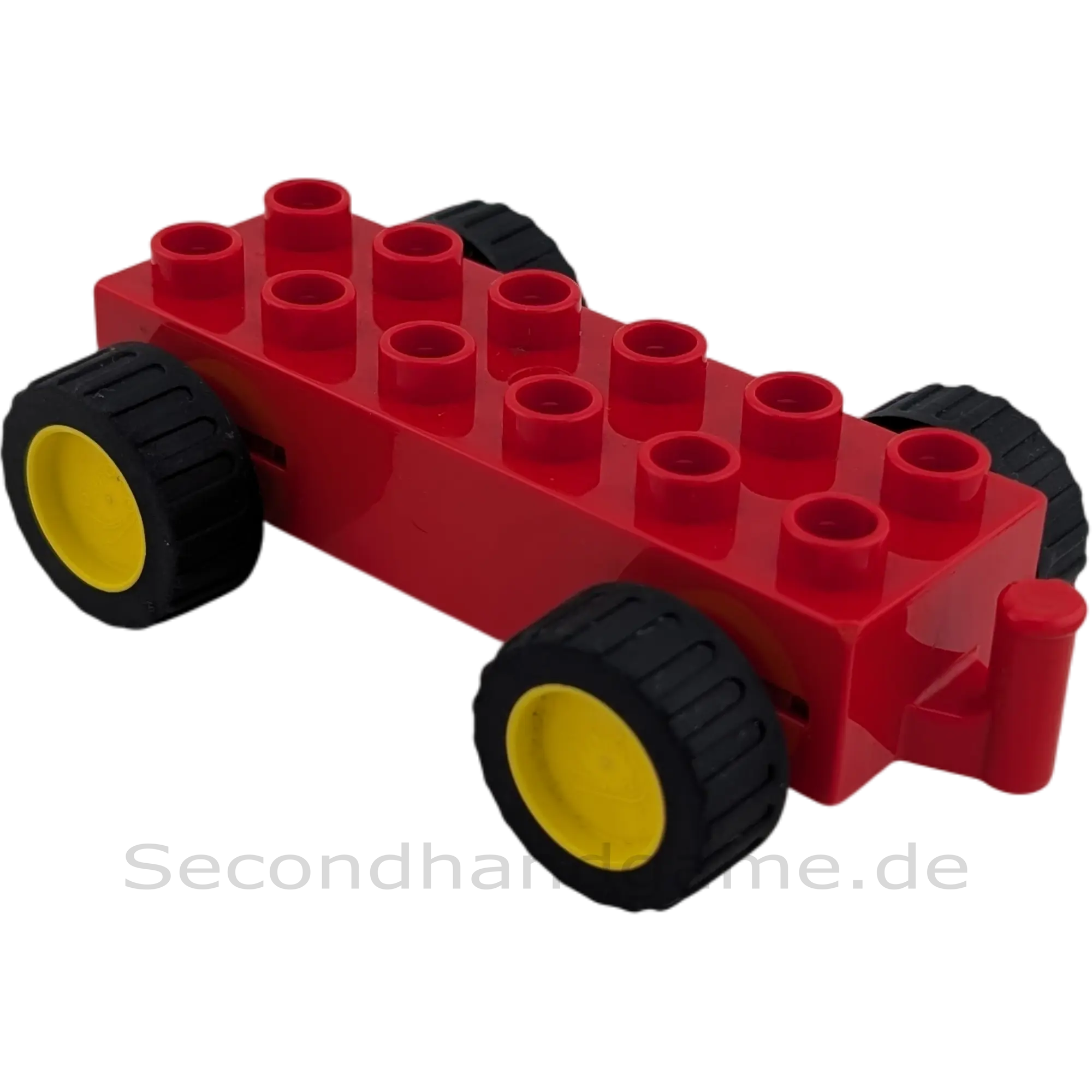 Lego Duplo Eisenbahn roter Anhänger Schwarze/Gelbe Räder