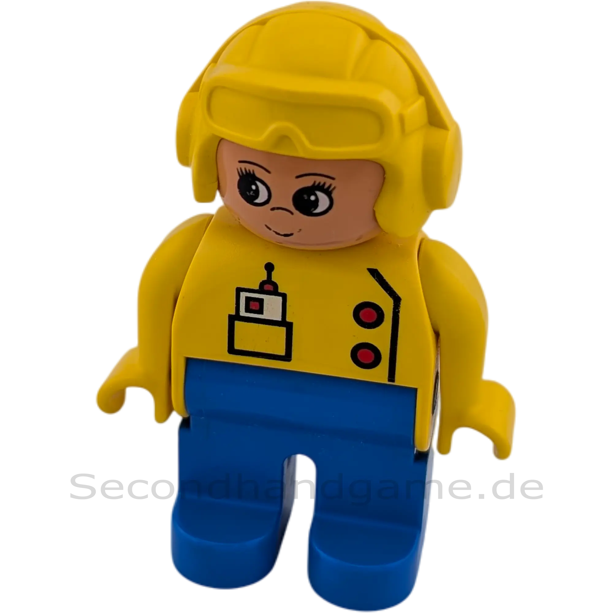 Lego Duplo 4555 Frau mit Pilotenbrille, Walkie Talkie, gelbe Jacke, lange Wimpern