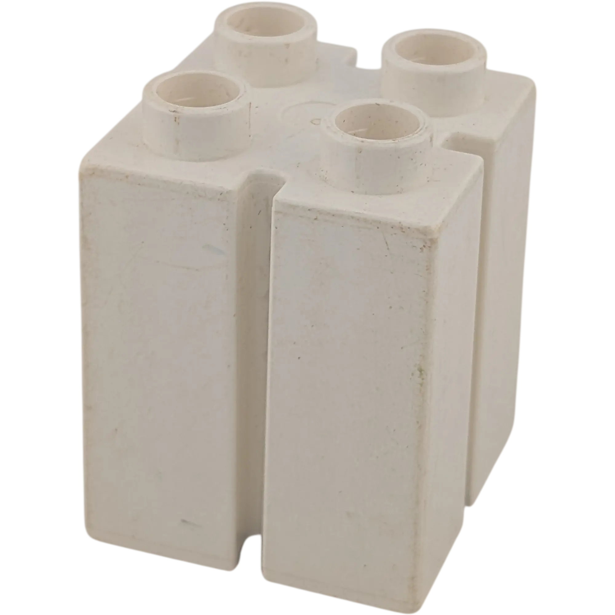 Lego Duplo Baustein 2x2x2 mit senkrechten Rillen / Säule Weiß (Teile-Nr. 41978)