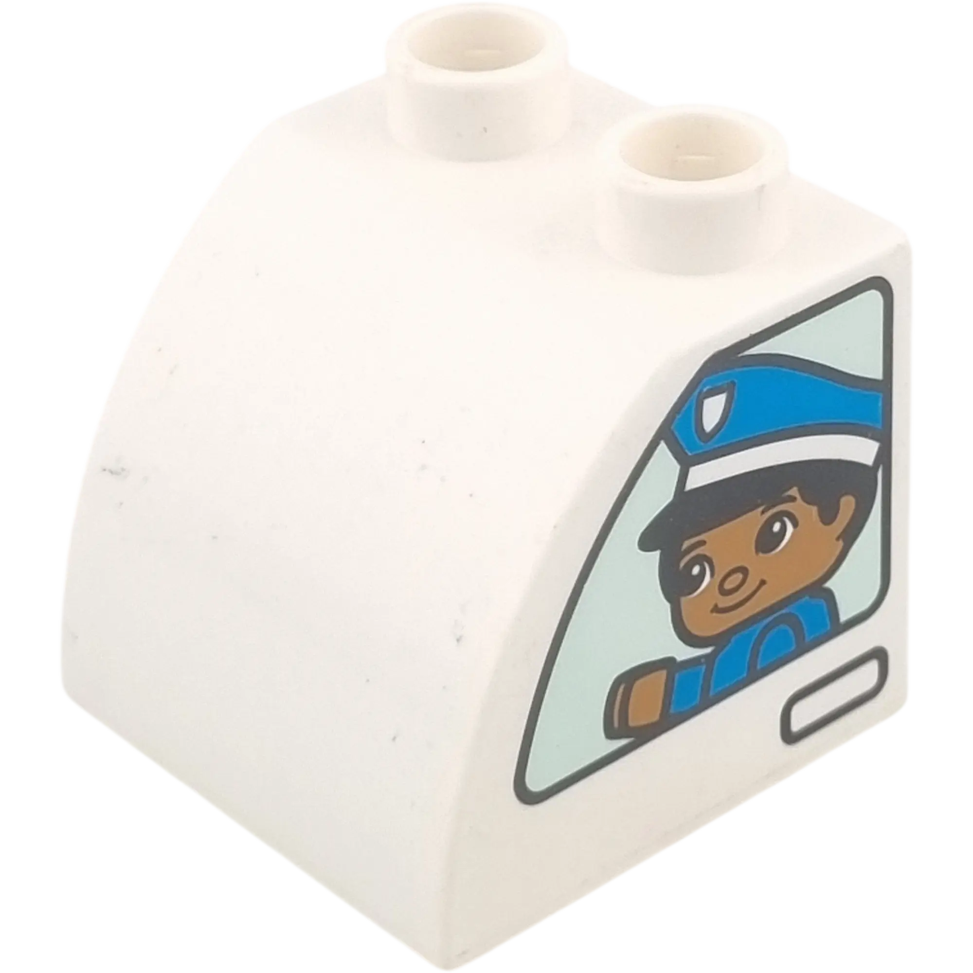 Lego Duplo 11170 Stein Weiß beidseitig bedruckt mit Polizist und Polizistin