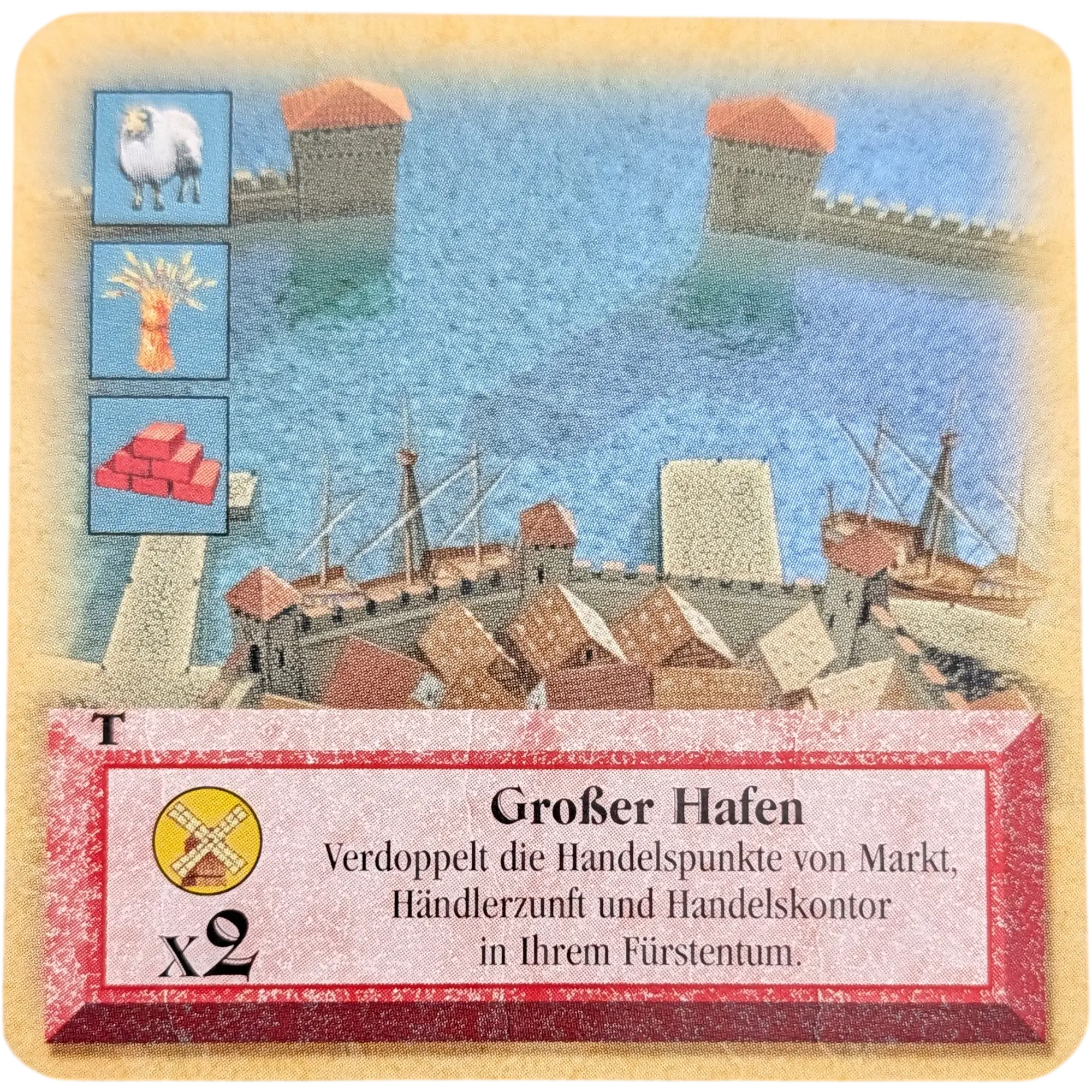 Kosmos Catan das Turnierset zum Kartenspiel Ersatzteile Karte Rot Großer Hafen