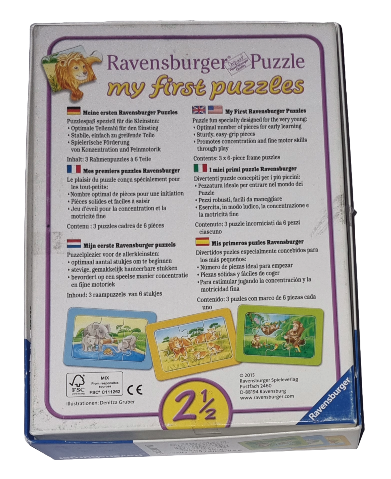 Ravensburger Puzzle my first Puzzles Liebste Haustiere 3x6 Teile 065745