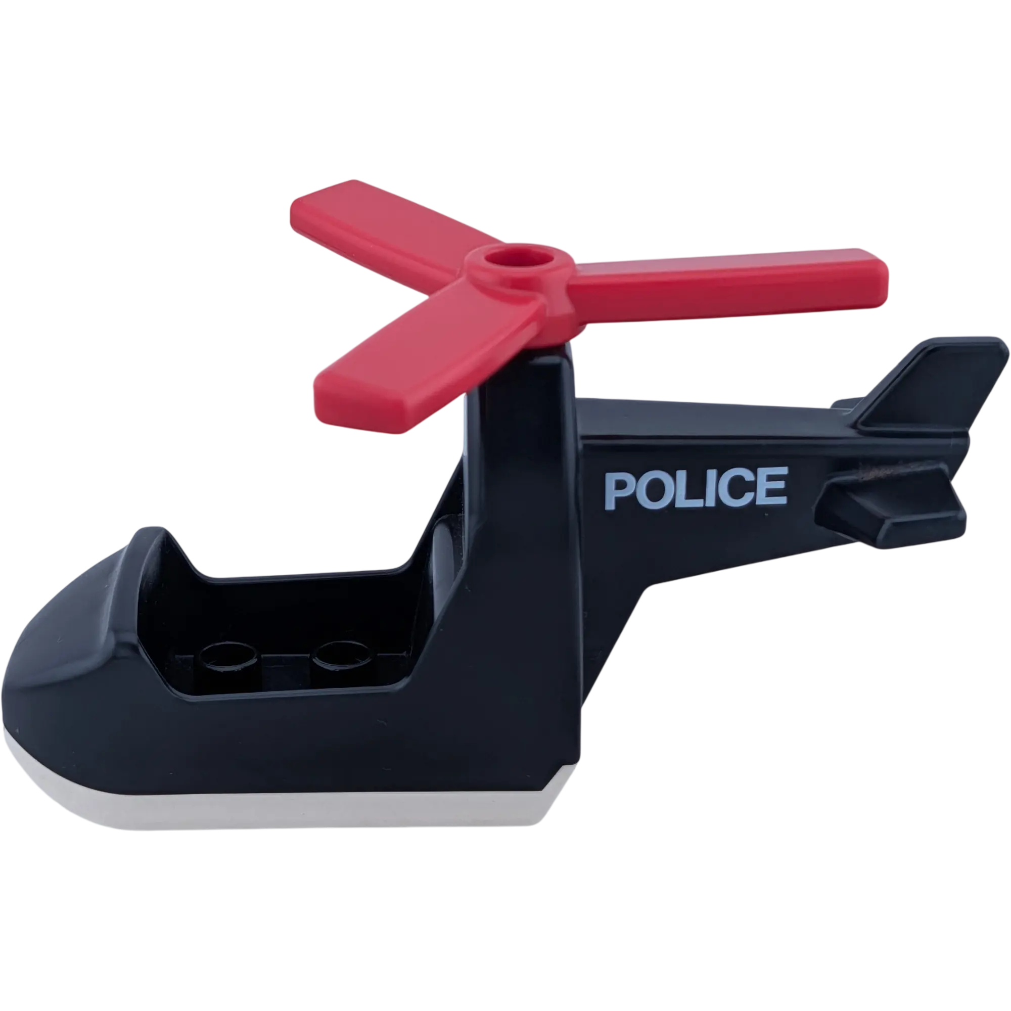 Lego Duplo Hubschrauber Schwarz Weiß Police Polizei Roter Propeller