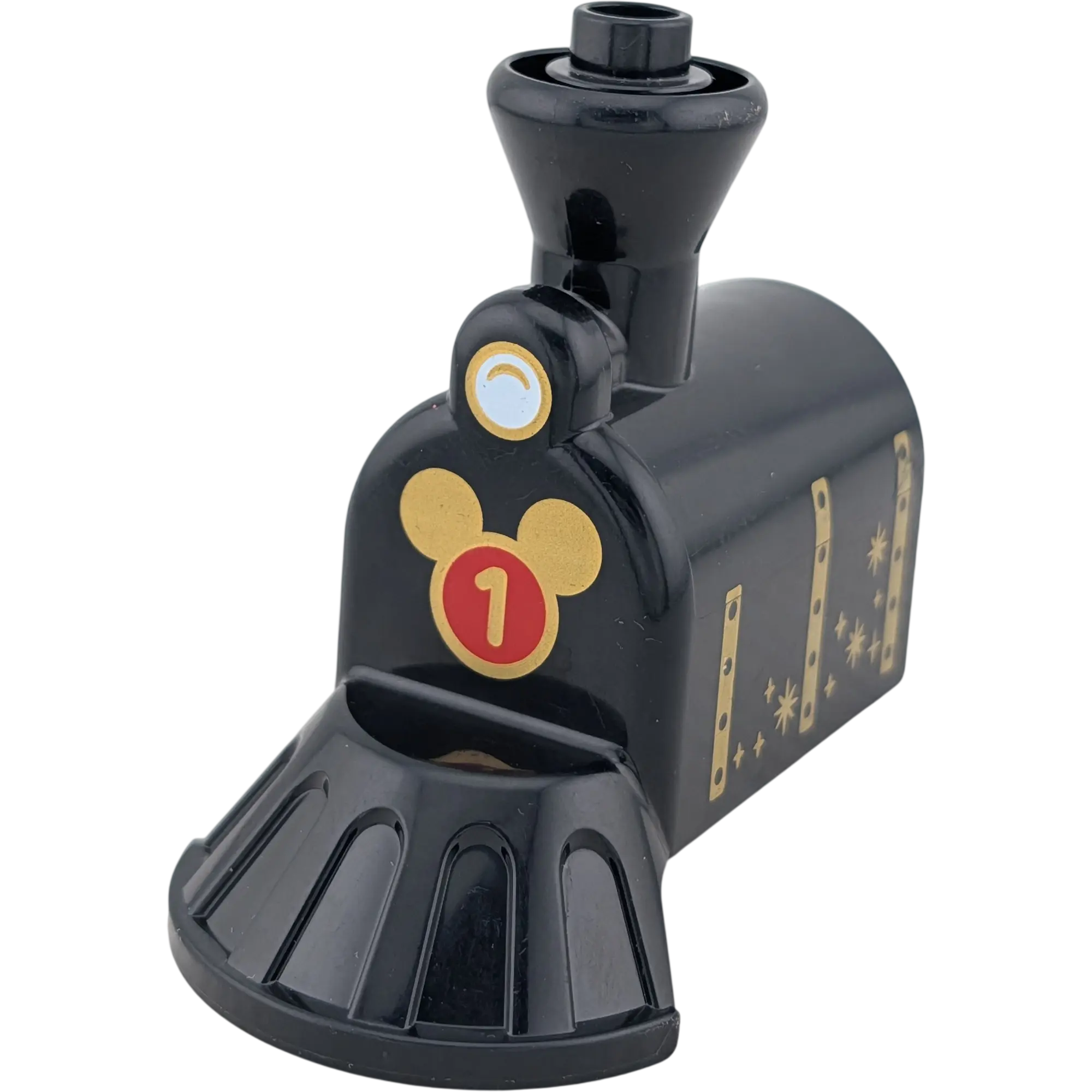 Lego Duplo 28592 Lok Eisenbahn Zug Schiebelok Schwarz Gold Zahl Eins Vorderteil 1