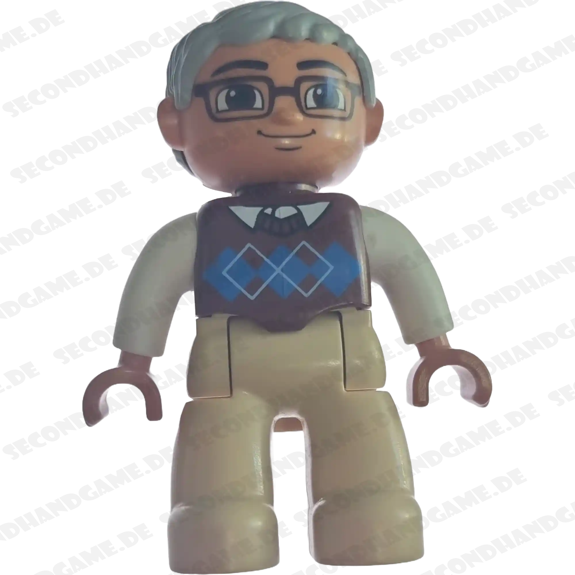 Lego Duplo Figur 623H5 Großvater Opa mit grauen Haaren und Brille