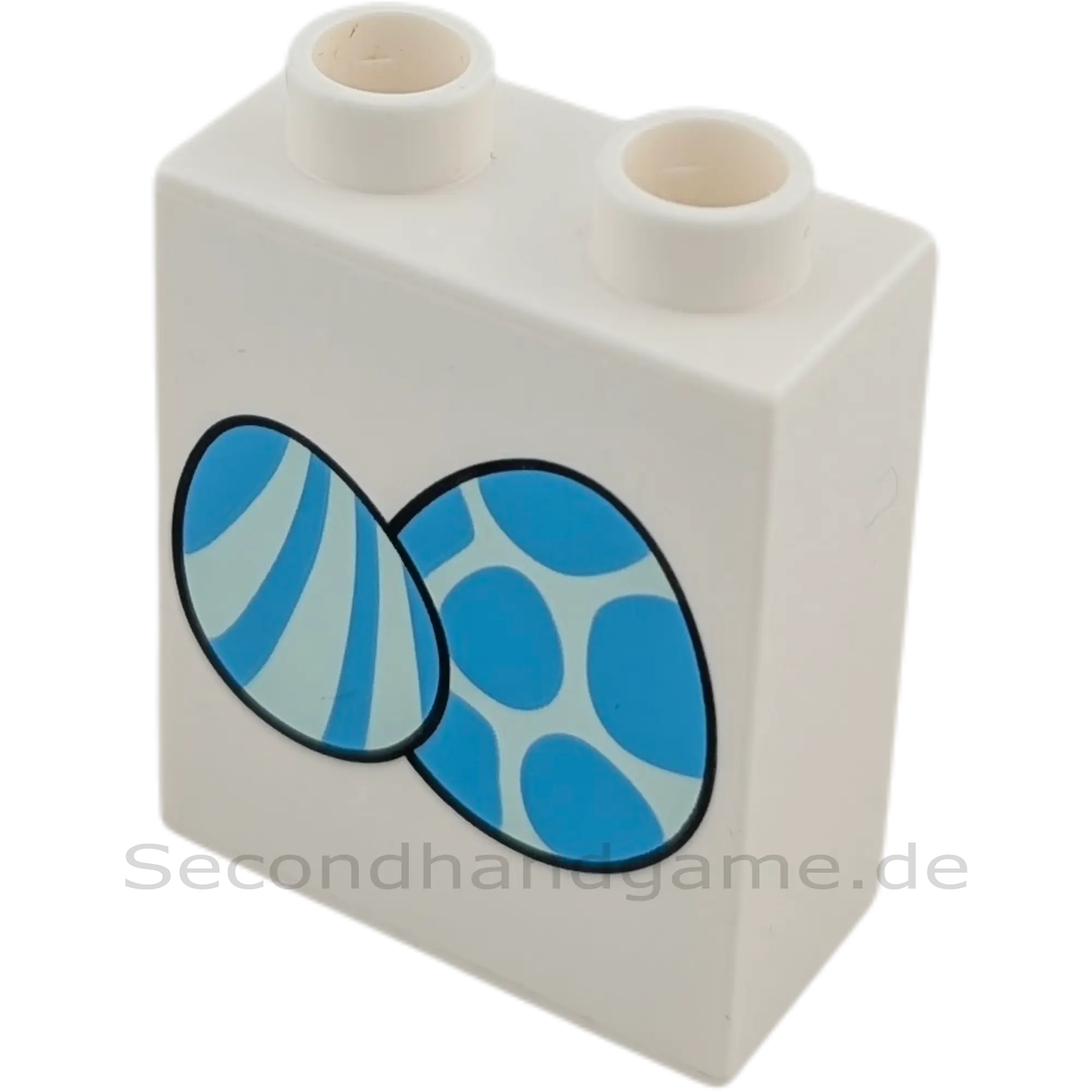 Lego Duplo 4066 Stein 1x2x2 Weiß Wendestein Blitz Ostereier Blau