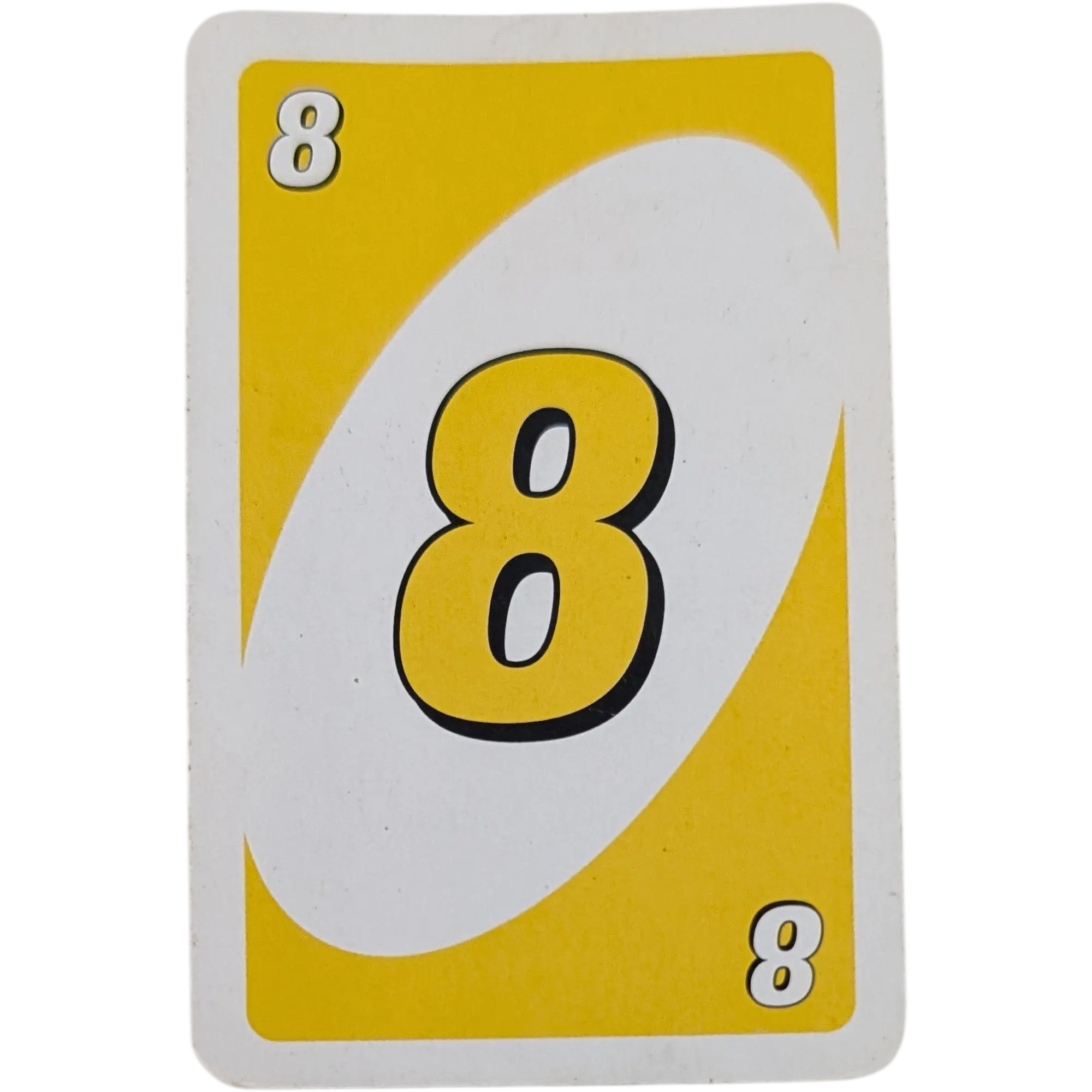 Mattel Uno Ersatzkarte Zahl Acht Gelb 