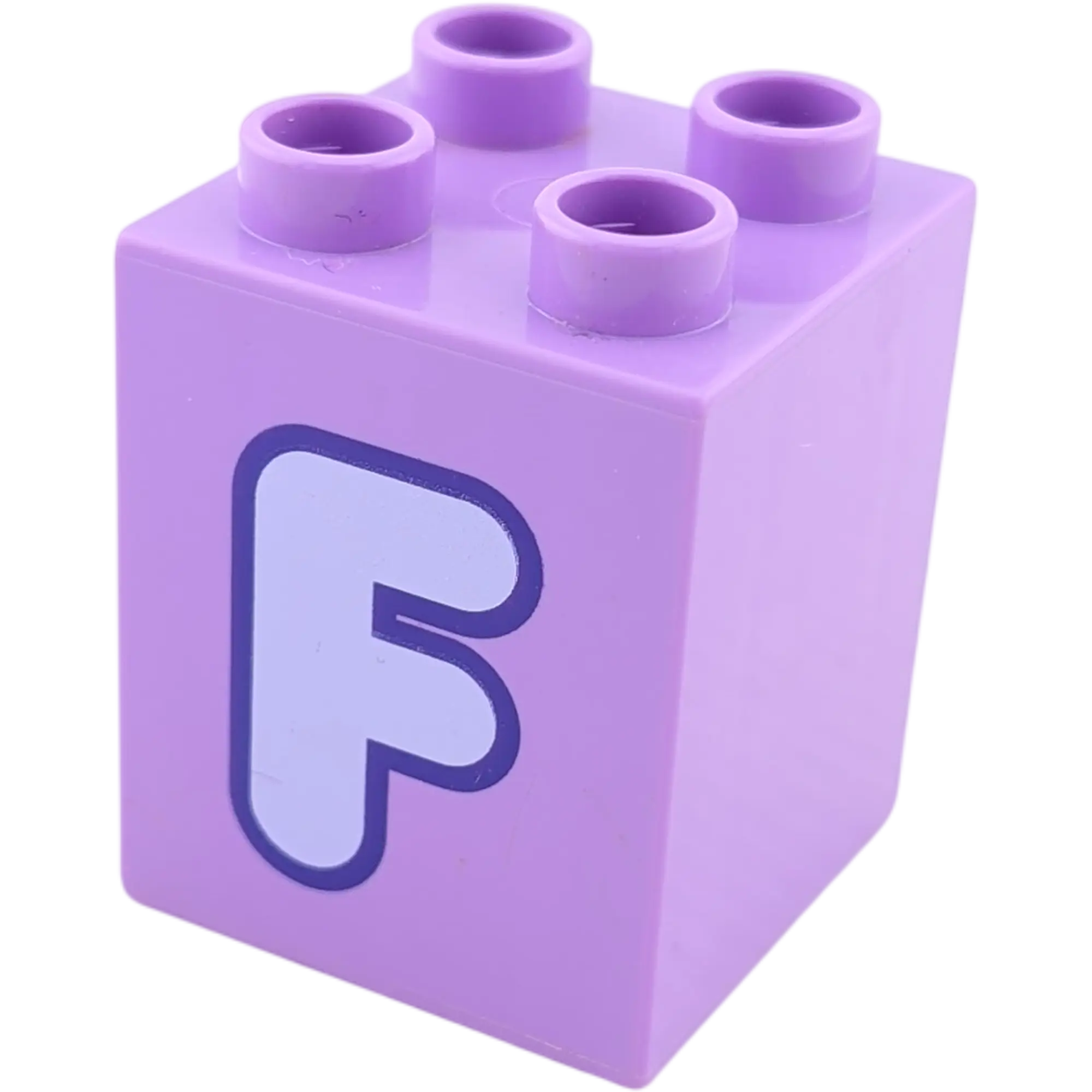 Lego Duplo 2x2x2 Stein Lila Buchstabe F Helllila