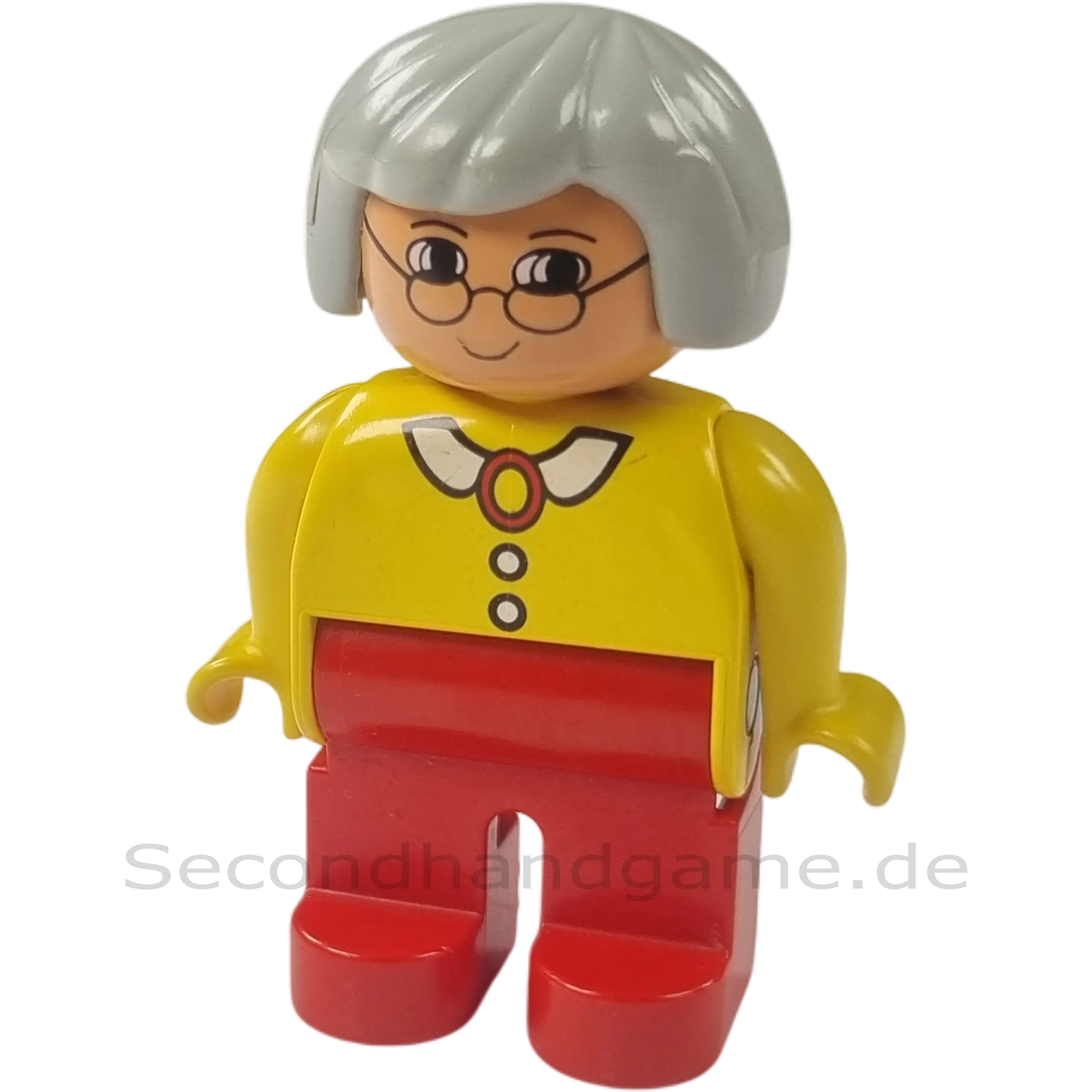 Lego Duplo Figur Frau Oma Graue Haare Brille Grüne Hose Gelbe Bluse